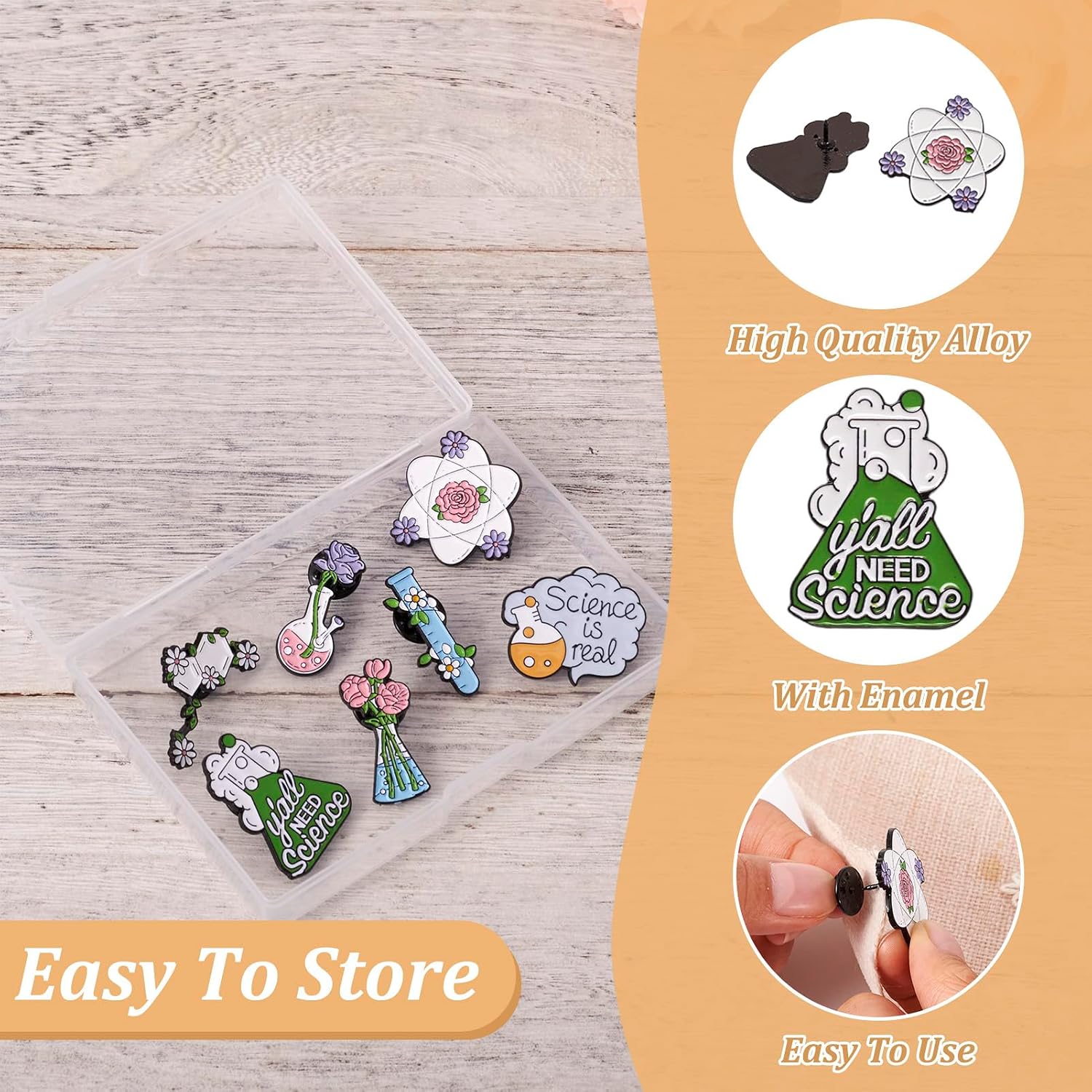 Pandahall 7Pcs Flower Enamel Pins Bulk Floral Brooch Enamel Pins Set Cartoon Backpack Pins Test Tube Vase Brooches Pins for Jackets Clothes Bags Hats Decorations image 2