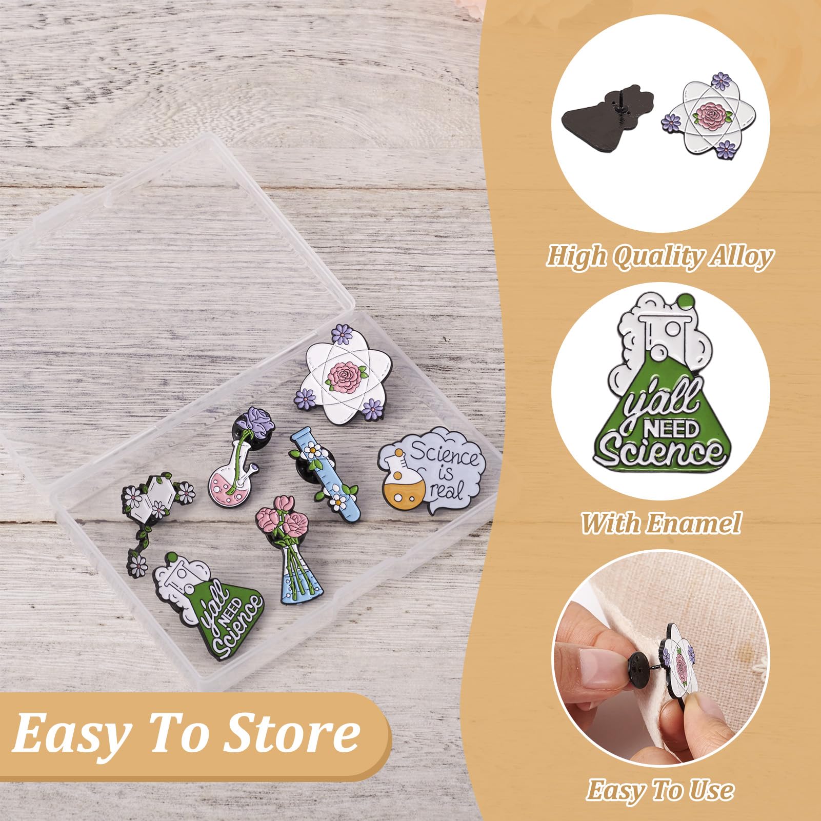 Pandahall Alloy Enamel Brooches Lapel Pin Set