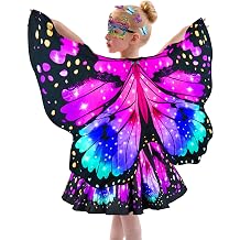 Sunlisky Kids Butterfly Wings Costume for Girls Fairy Wings Dress Up Clothes Headband Mask for Halloween Party Favors