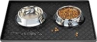 Vista 10 de Tapete de comida para perros y gatos para alimentos y agua, tapete de silicona para alimentación de mascotas, tapete para platos de agua para pisos