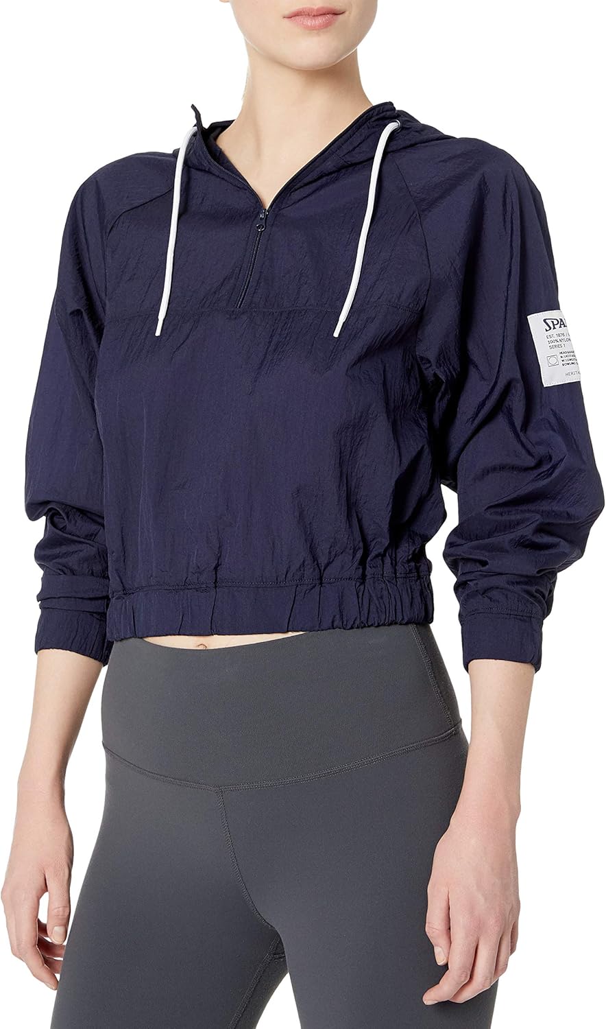 Spalding Women's Sportswear Retro Popover Hoodie Small Peacoat