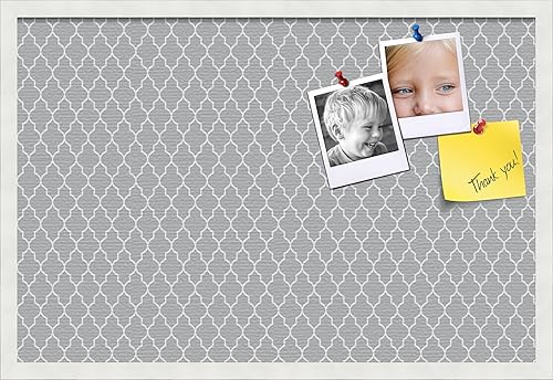 PinPix Tablero de anuncios de corcho personalizado de 30 x 20 pulgadas, tablero de póster gris cuatrifolio con un tablero de fotos estilo lienzo,