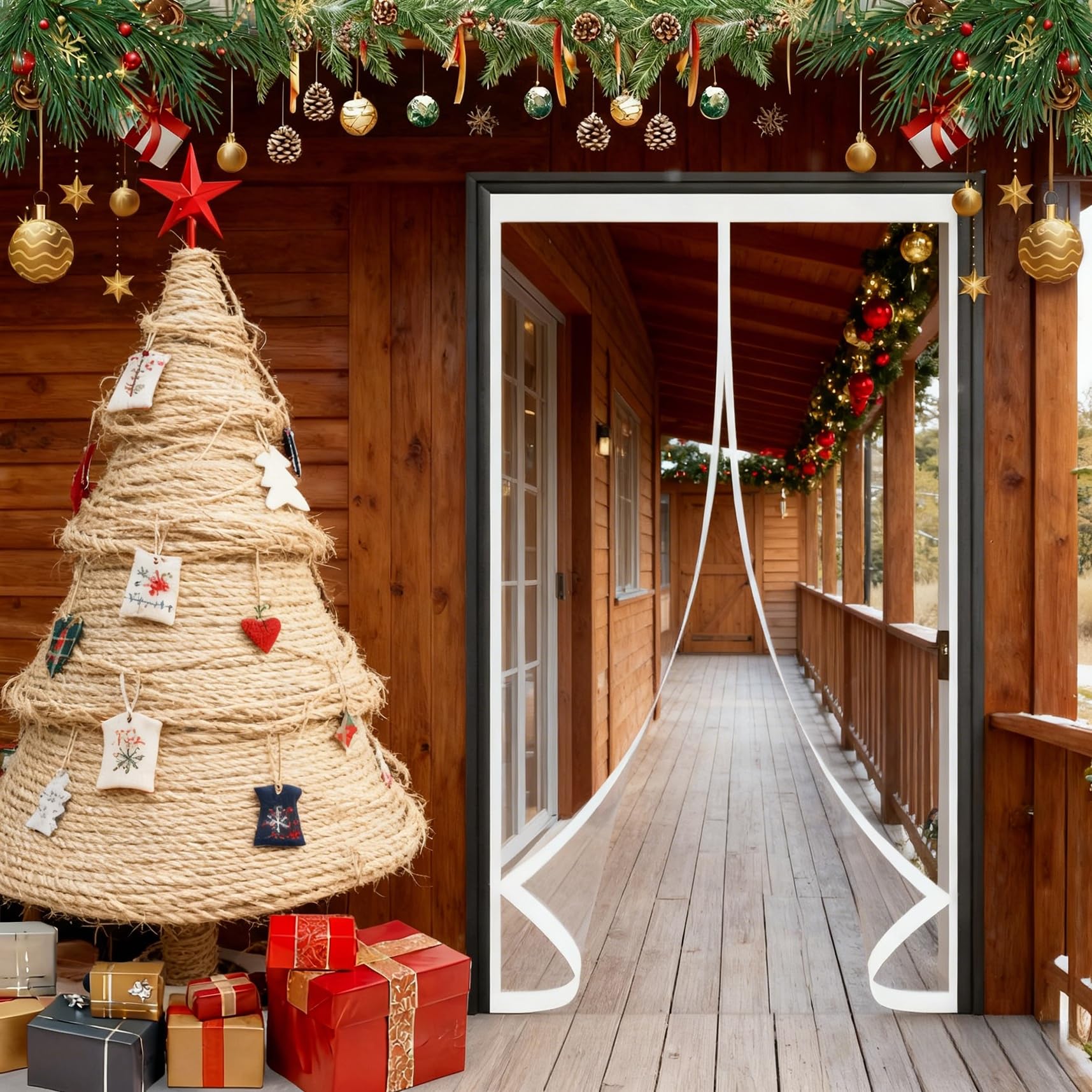 Wärmeschutzvorhang Magnet 124 x 240 cm Winddicht, Thermo Kälteschutz Winter Wasserdicht Und Warme, Magnetischer Wärmeschutzvorhang für Balkon Terrassen Kellertür, A