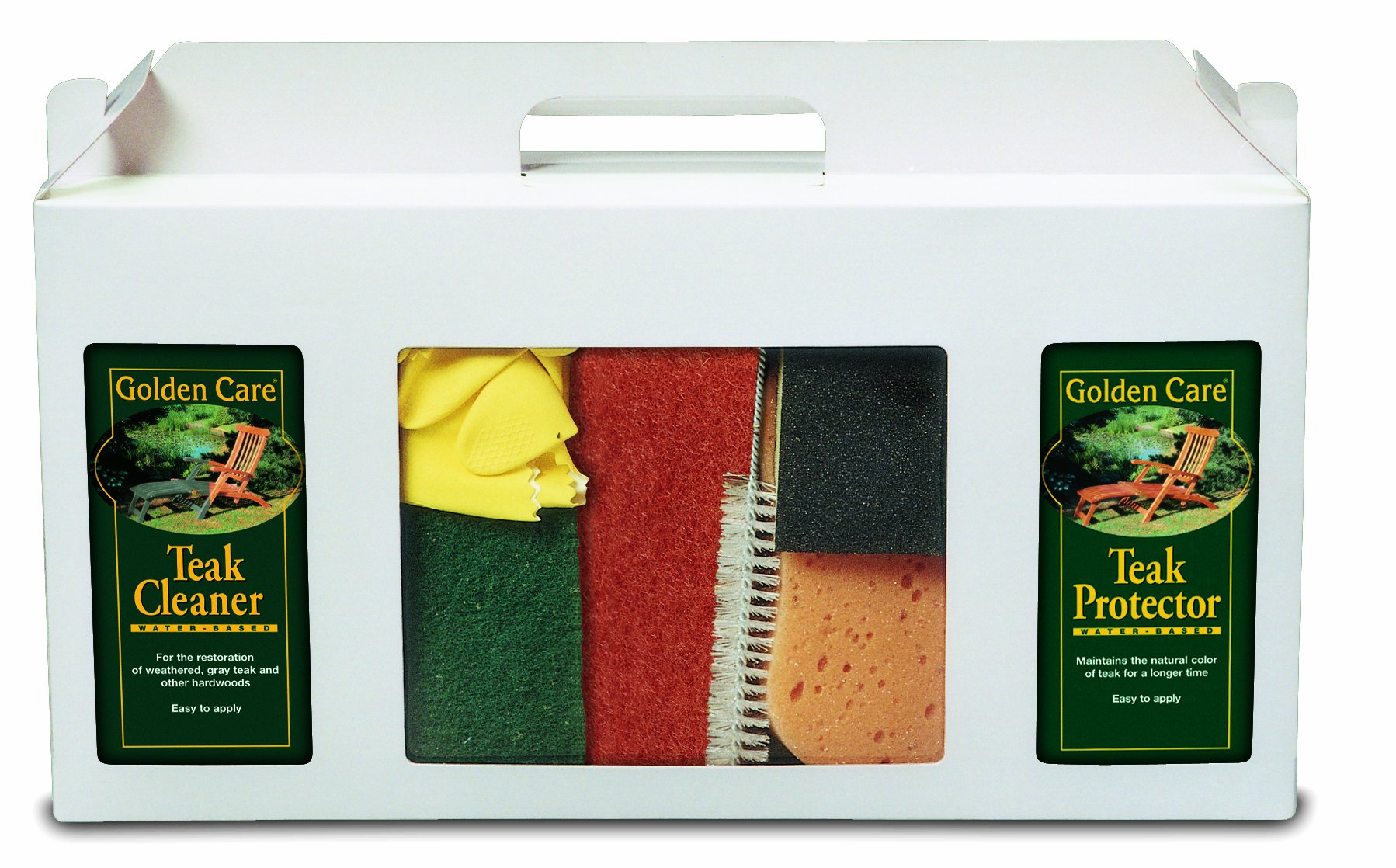 GOLDEN CARE Teak 3-in-1 Care Kit Holzpflegeset Holz Reiniger Holzschutz Holzpflege für Gartenmöbel