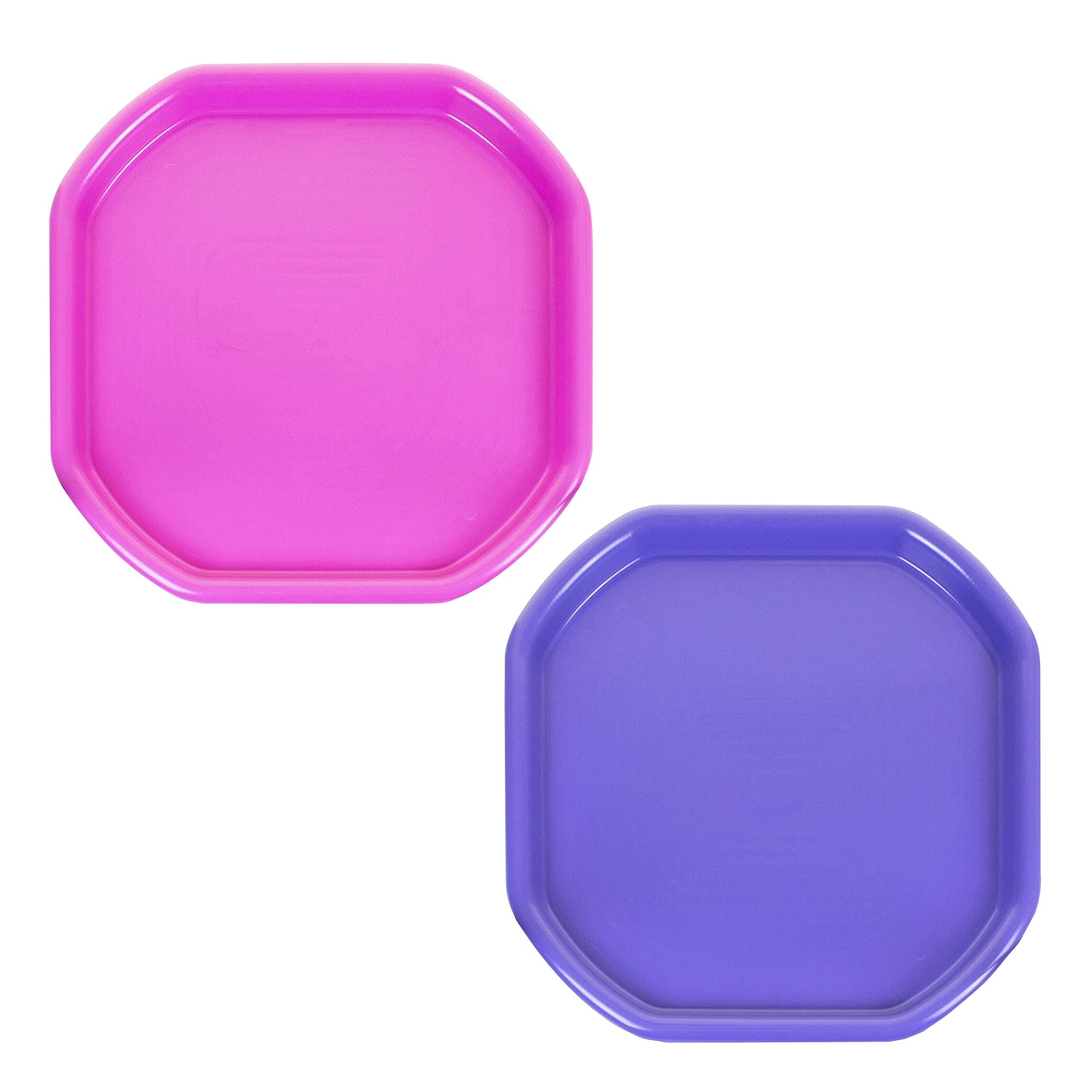 JMS we create smile [𝐒𝐞𝐭 𝐨𝐟 𝟐] Pink & Purple Small Colour Plastic Mixing Tray - Sand Water Play Builder Equipment Sand Pool Pit Tray - Beach Tuff Tray for Kids Messy Play - 70x70CM