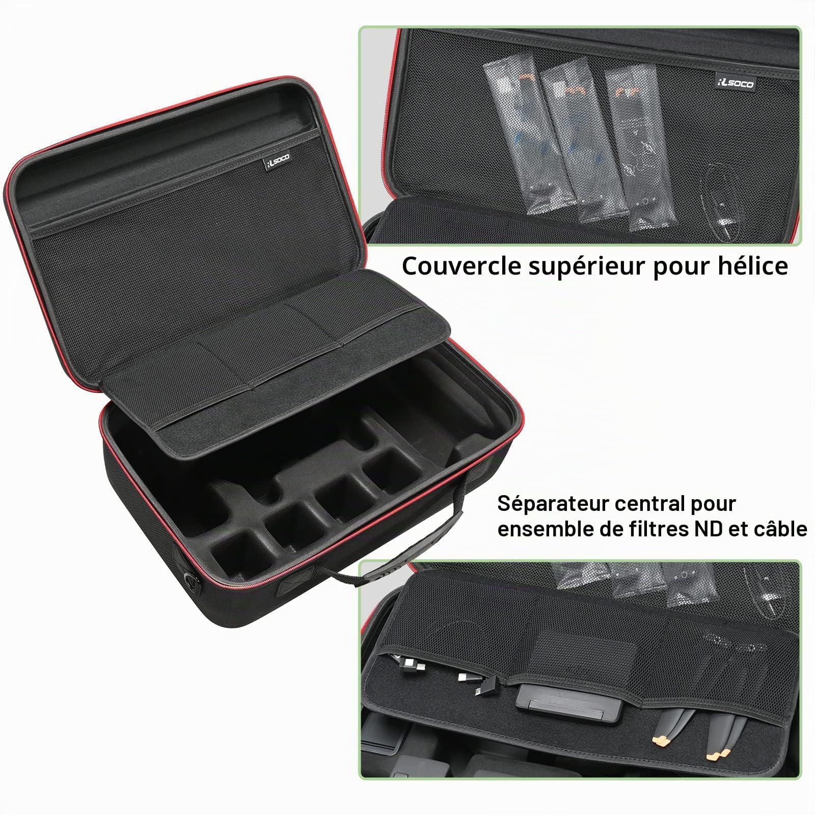RLSOCO Étui pour DJI Mavic 3 Classic/Mavic 3 Fly More Combo/Cine Premium Combo -Convient aux pour Corps Mavic 3, DJI RC Pro ou DJI RC Controller,Batteries, Chargeur, hélices, Noir, Etui, Noir, Etui