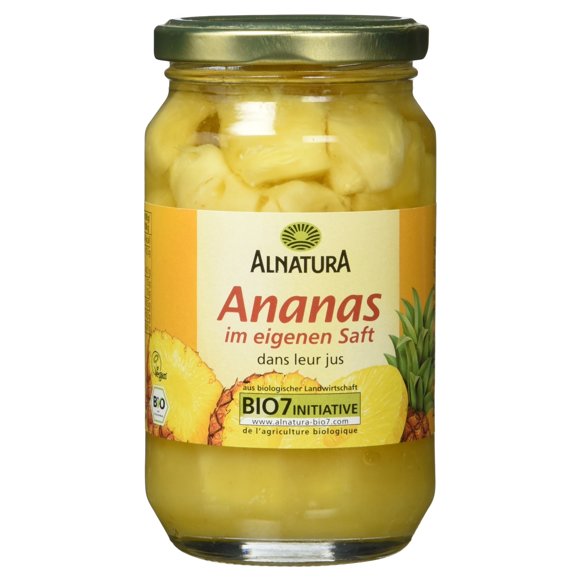 Alnatura Bio Ananas, Abtropfgewicht 200g