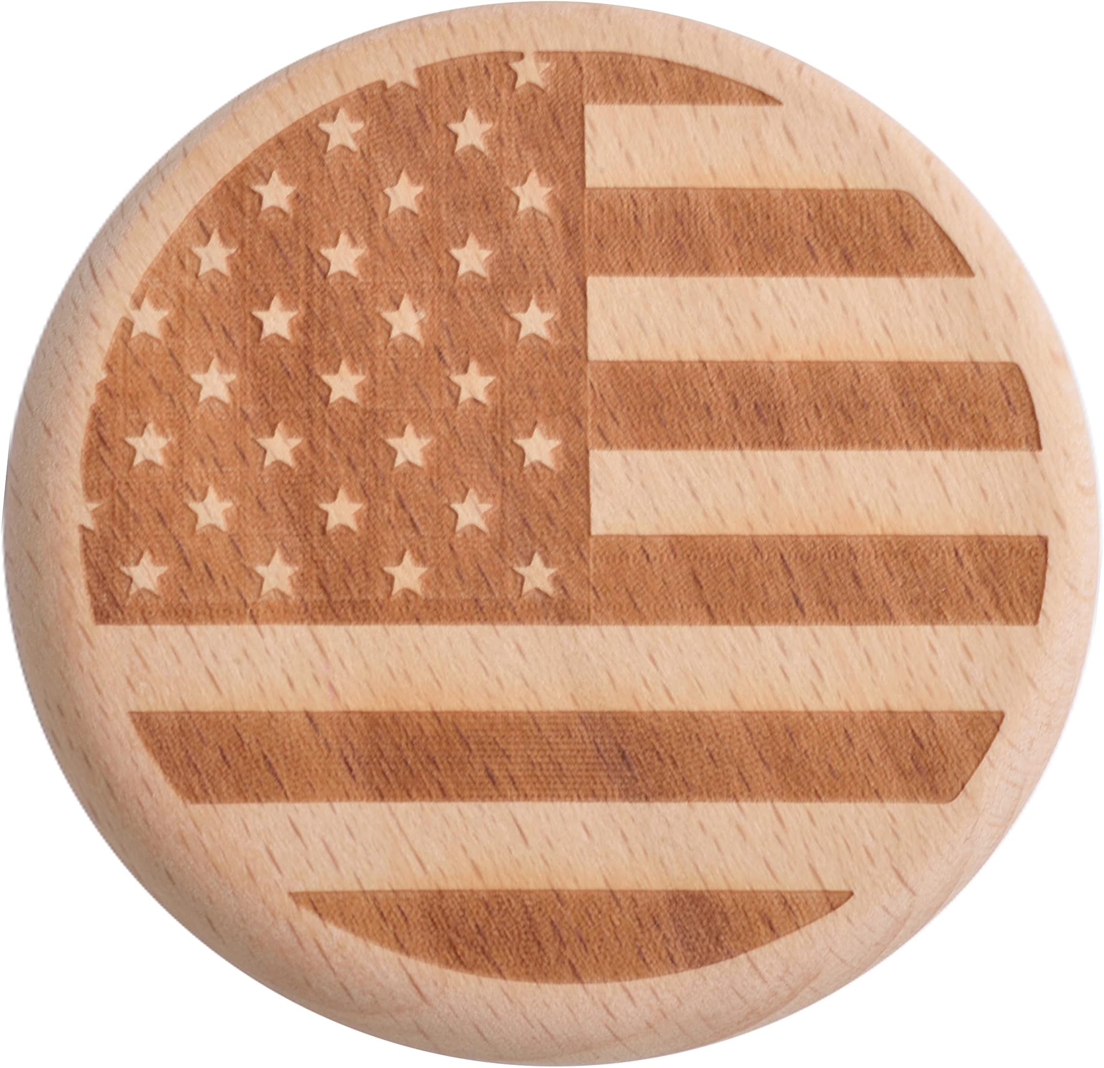 Mavota Wood USA Flag Freezer Magent Beer Bottle Opener