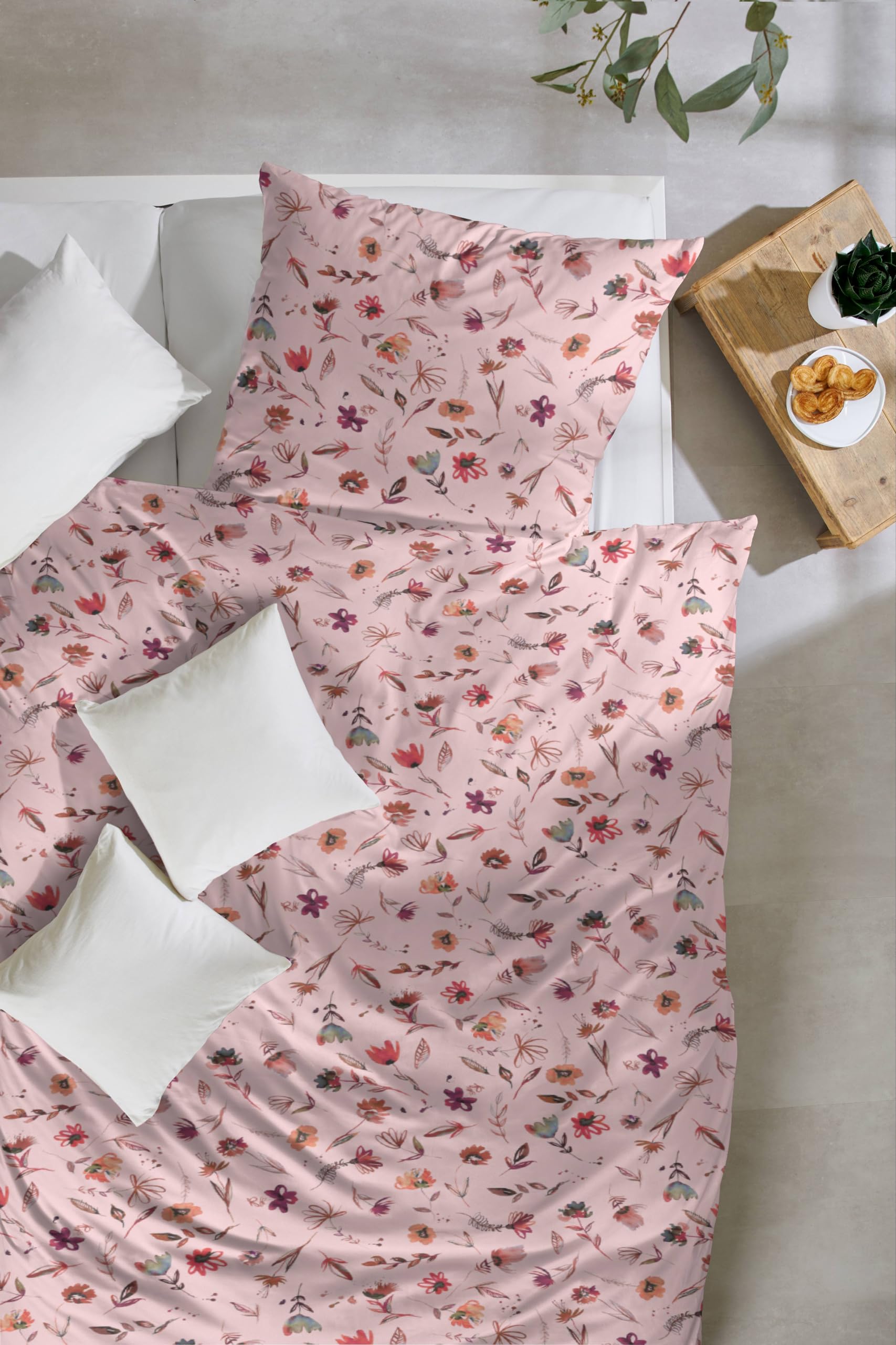 Westminster Feinbiber Bettwäsche 155x220 Streublümchen rosa 173086-44 Küche, Haushalt & Wohnen