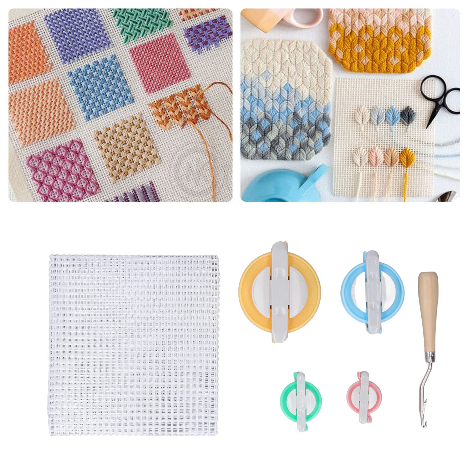 Tappeto Fai Da Te Con Tela Colorata Fveknbhyewng Kit Gancio Di Chiusura Tappeto, Kit Gancio A Chiavistello Tappeto Fai Da Te, Kit Per Kit Latch Hook Fai Da Te 60x90 Cm