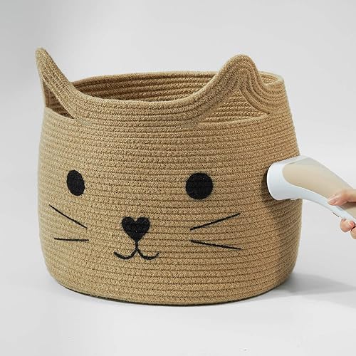 Miniatura 8 de Canasta de almacenamiento tejida con cuerda de yute, tamaño grande, organizador para cuarto de servicio, juguetes, mantas, ropa, toallas, regalos,