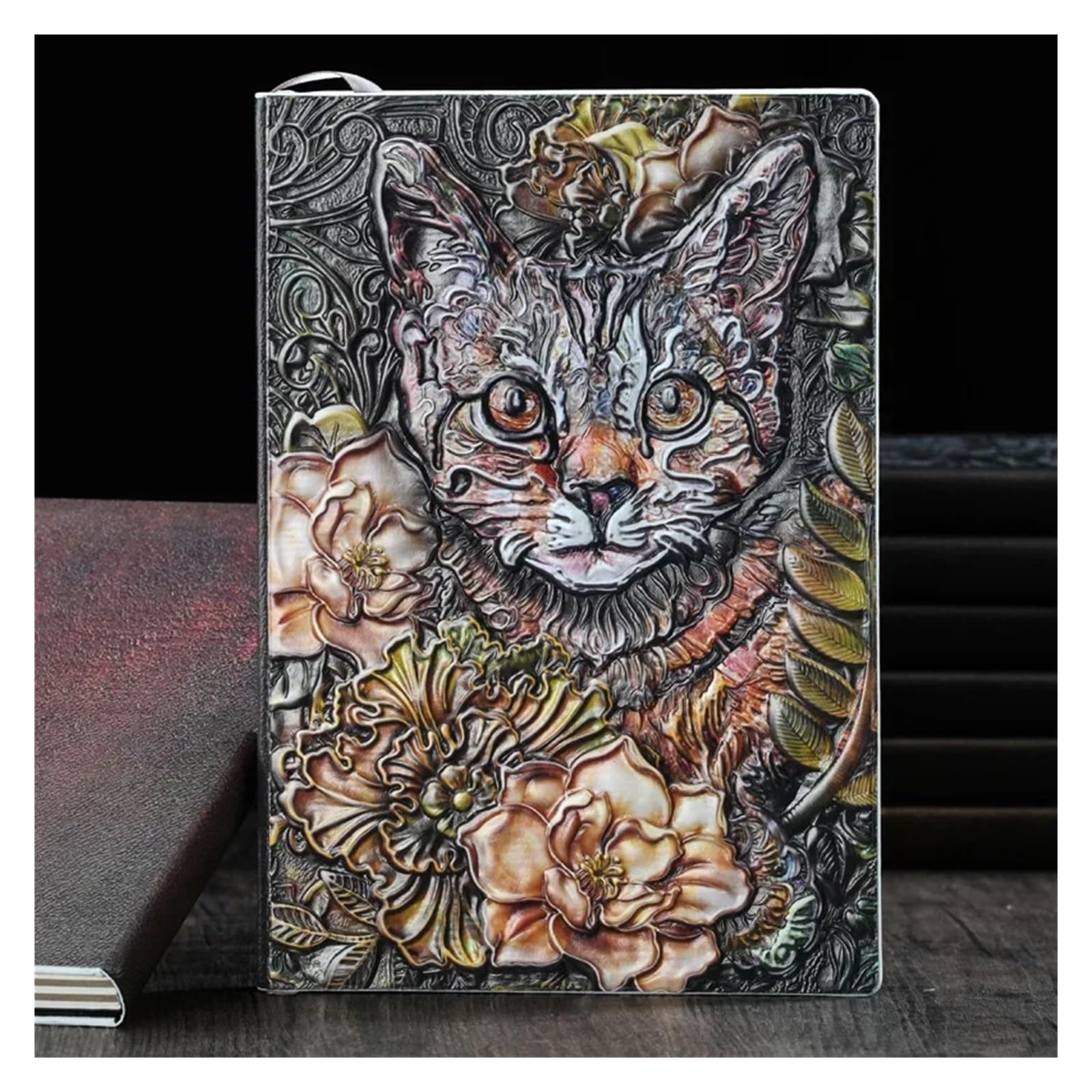 Carnet Secret Carnet de Notes A5 en Cuir PU épais et rétro avec Dragon tridimensionnel 3D, Bloc-Notes en Relief, Fournitures de Bureau(Multicolor D)