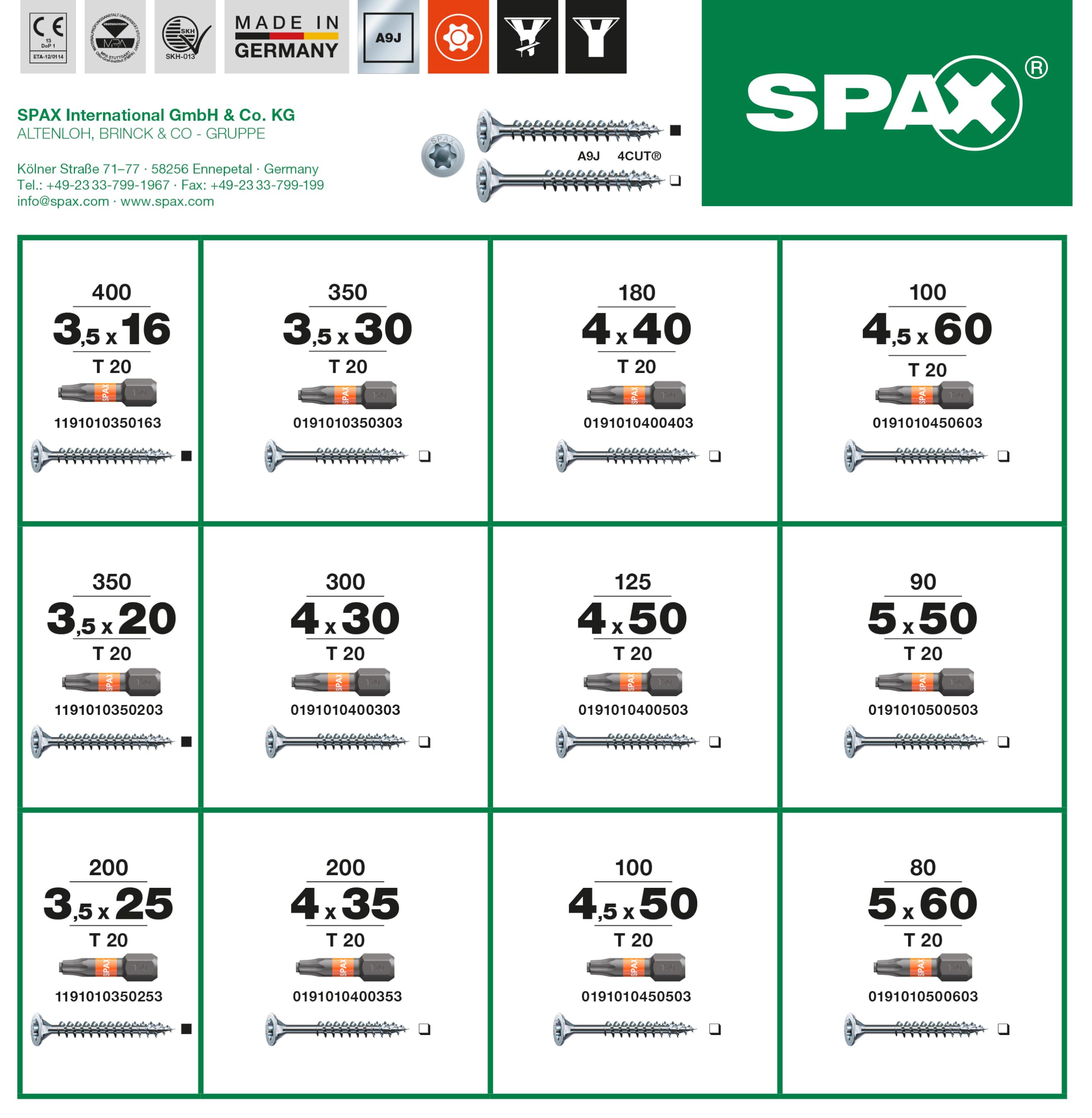 SPAX Maletín de montaje Systainer³ T-Loc - Juego de tornillos con 2.475 tornillos SPAX en 12 medidas, incl. 5 puntas T20 y guantes de trabajo, para artesanos y bricolaje – 8000000294624