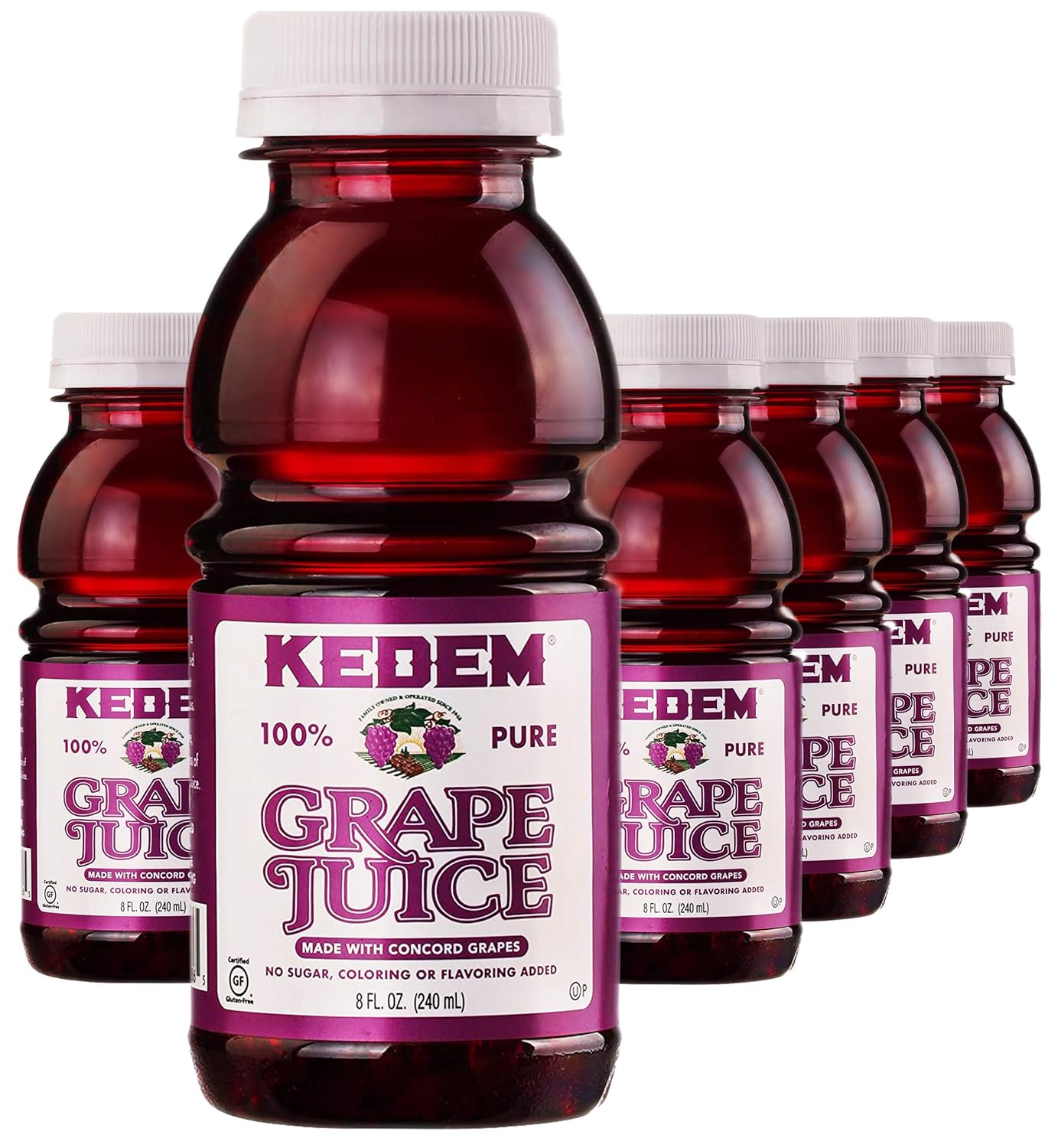 Kedem Grape Juice, 8oz BPA Free Plastic Bottle (12 Pack
