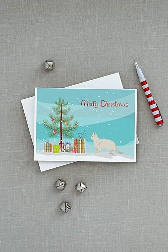 Miniatura 6 de Caroline's Treasures CK4794GCA7P Tarjetas de felicitación y sobres de Feliz Navidad con diseño de gato del bosque siberiano, paquete de 8 tarjetas