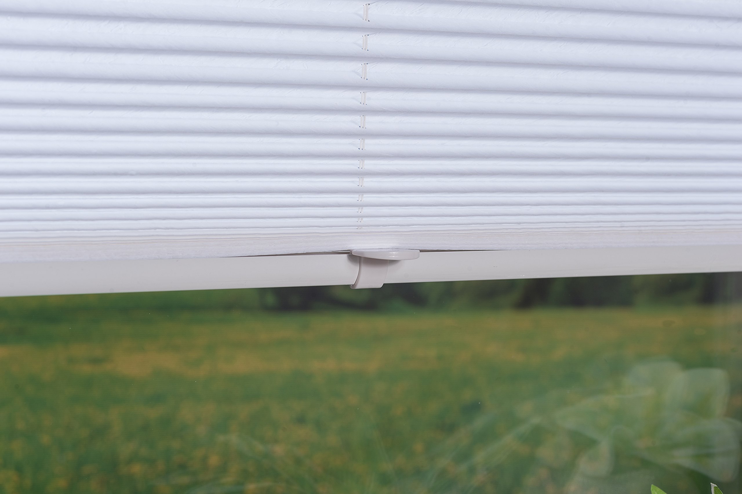 K-home Roleta plisowana Klemmfix biała 40 x 210 cm (szer. x dł.), ochrona przed światłem +++ nowoczesny wygląd pogniecionego +++