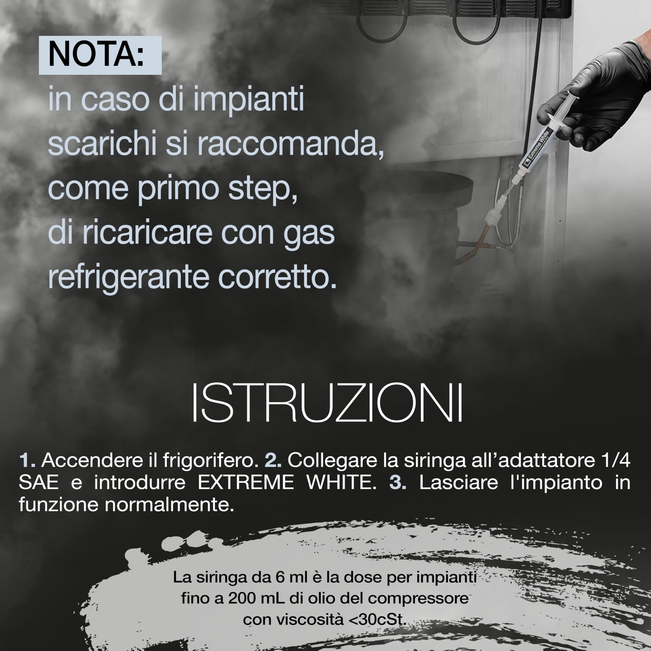 ERRECOM Extreme White - 6 x 12 ml, Turafalle per Frigoriferi con compressore ermetico e con R600 - R290 – R134a, include adattatore 1/4 SAE