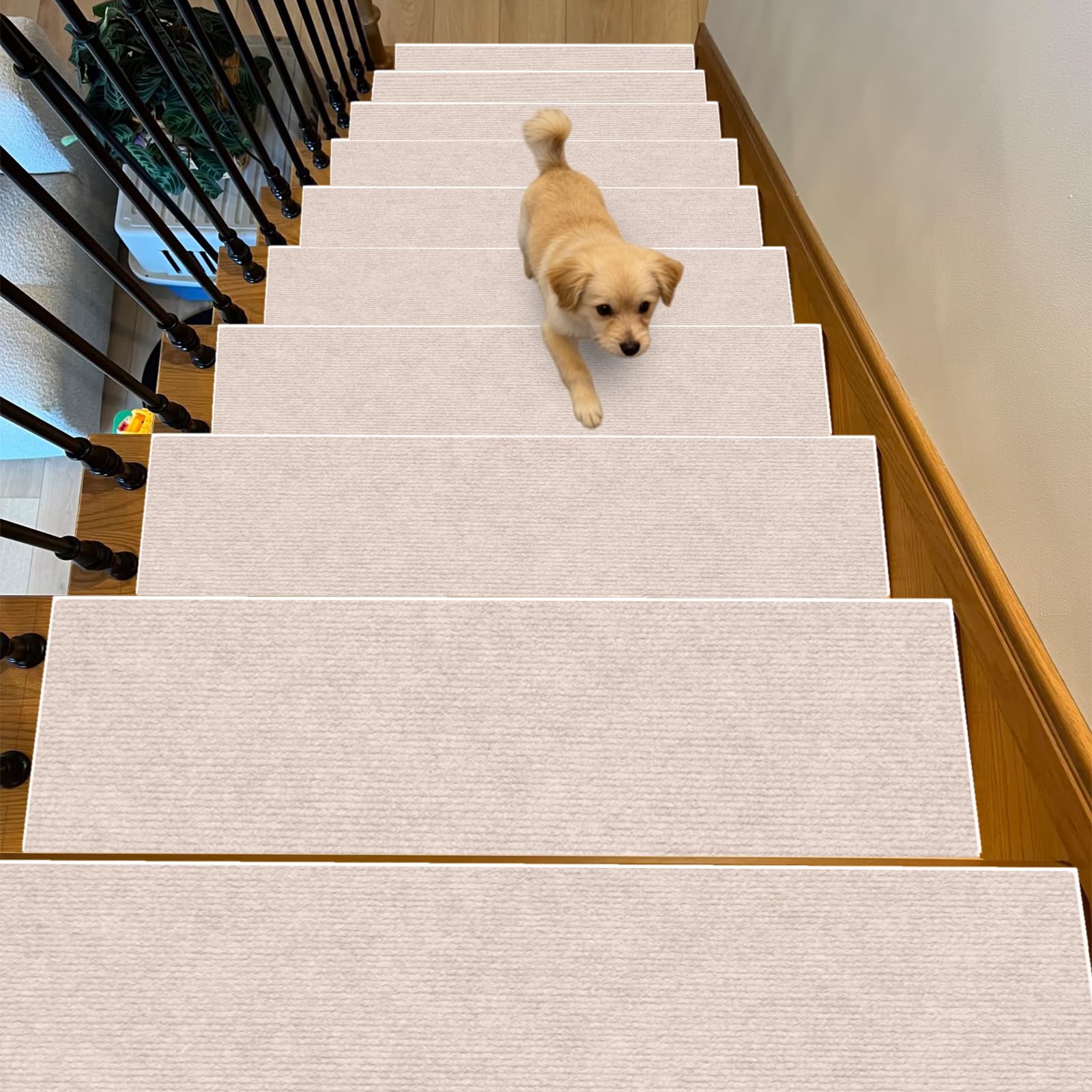 Alfombras para escaleras transpirables para evitar resbalones de niños y mascotas en casa