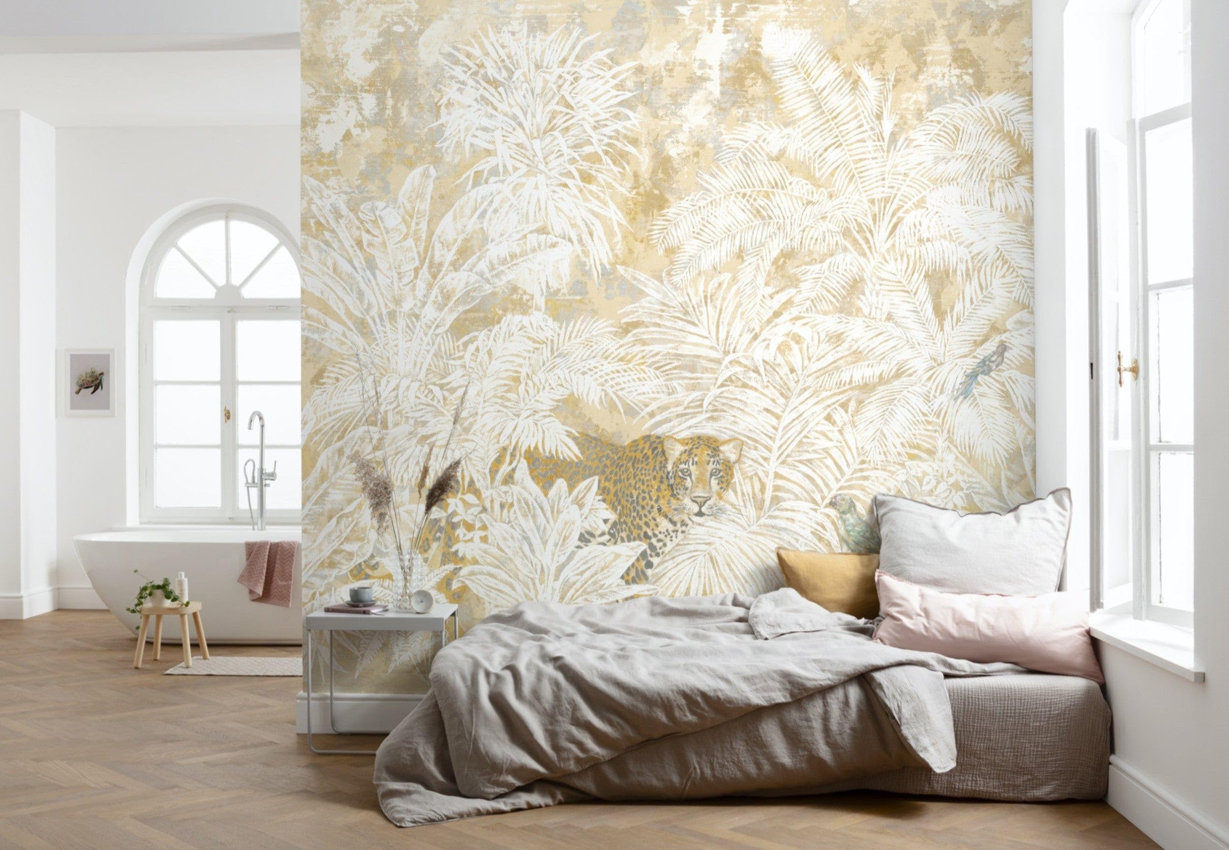 Komar Jungle Maze Non-Woven Photo Wallpaper for Living Room Bedroom, Decoration, Jungle, Gold, Plant - Image 2