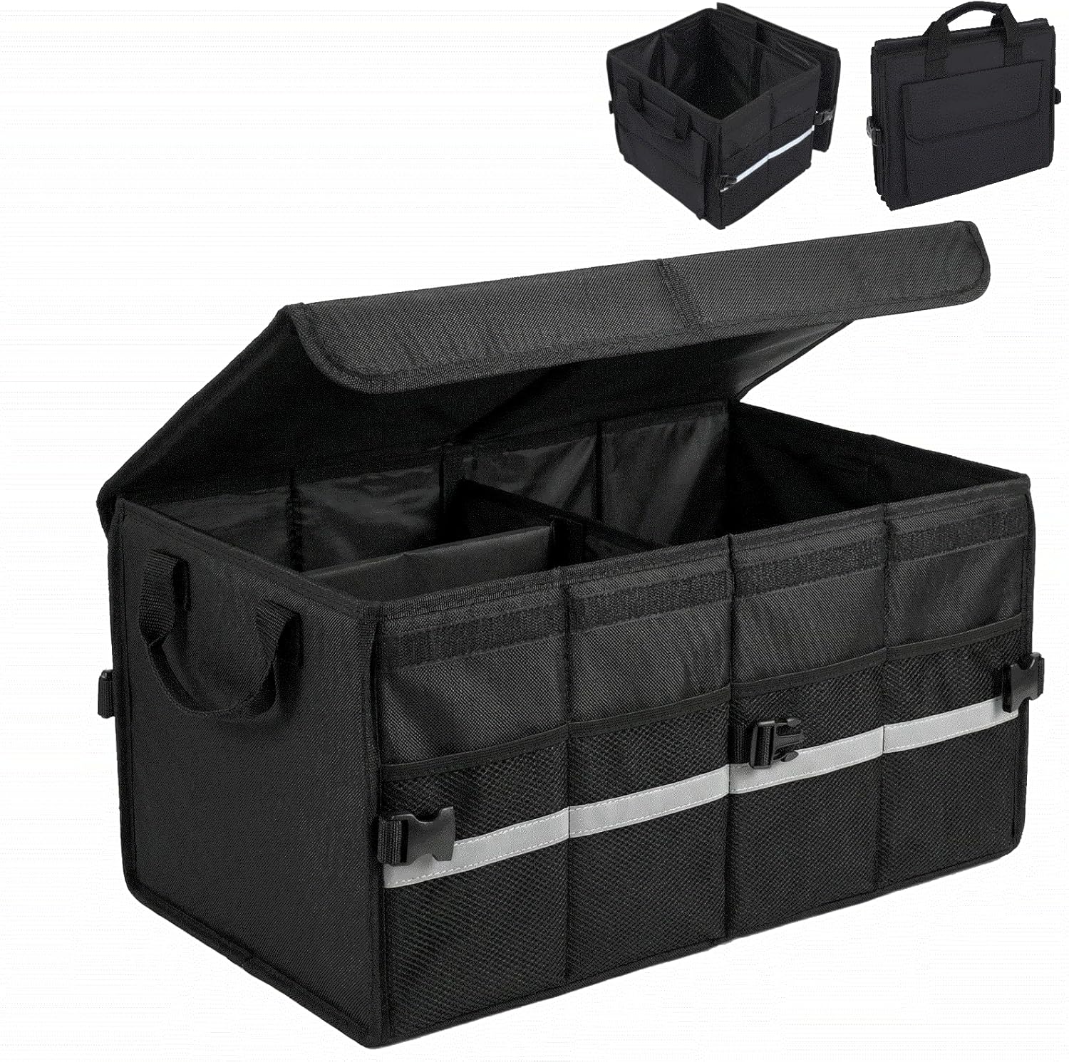 Car Trunk Organizer, A Foldable Car Trunk Storage Organizer Designed For All Car, 56L Capacity Waterproof Car Accessories For All People, With Detachable Covers, Made Of 600D Oxford Cloth