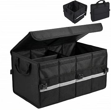 Car Trunk Organizer, A Foldable Car Trunk Storage Organizer Designed For All Car, 56L Capacity Waterproof Car Accessories For All People, With Detachable Covers, Made Of 600D Oxford Cloth