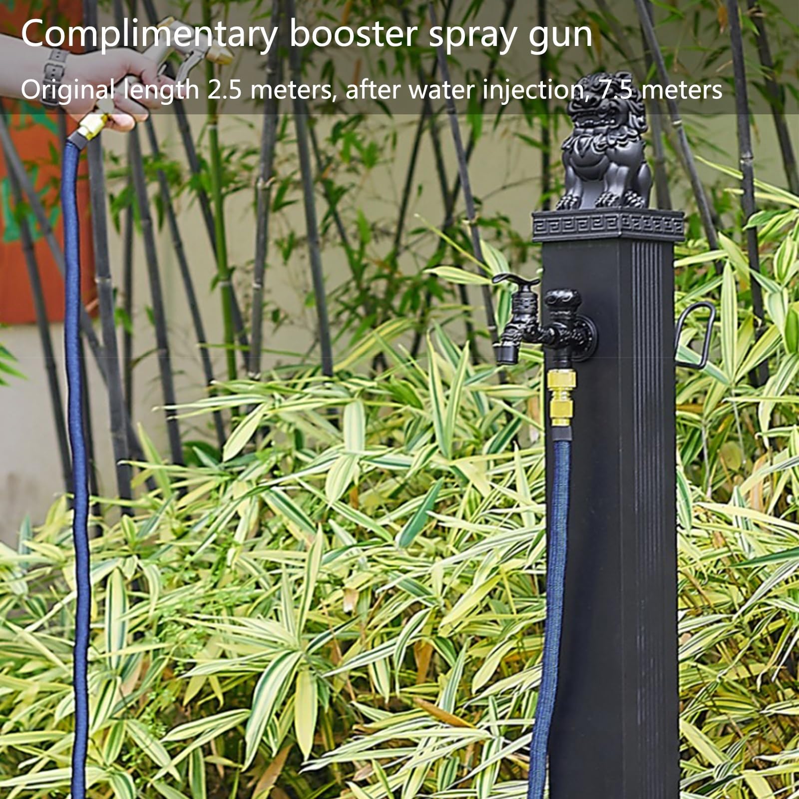 XBTGS Colonna d'acqua per esterni in acciaio inox resistente con rubinetto, soluzione di approvvigionamento idrico verticale antigelo per cortili, patii e spazi esterni, A-114c, A-114 cm/44,8 pollici