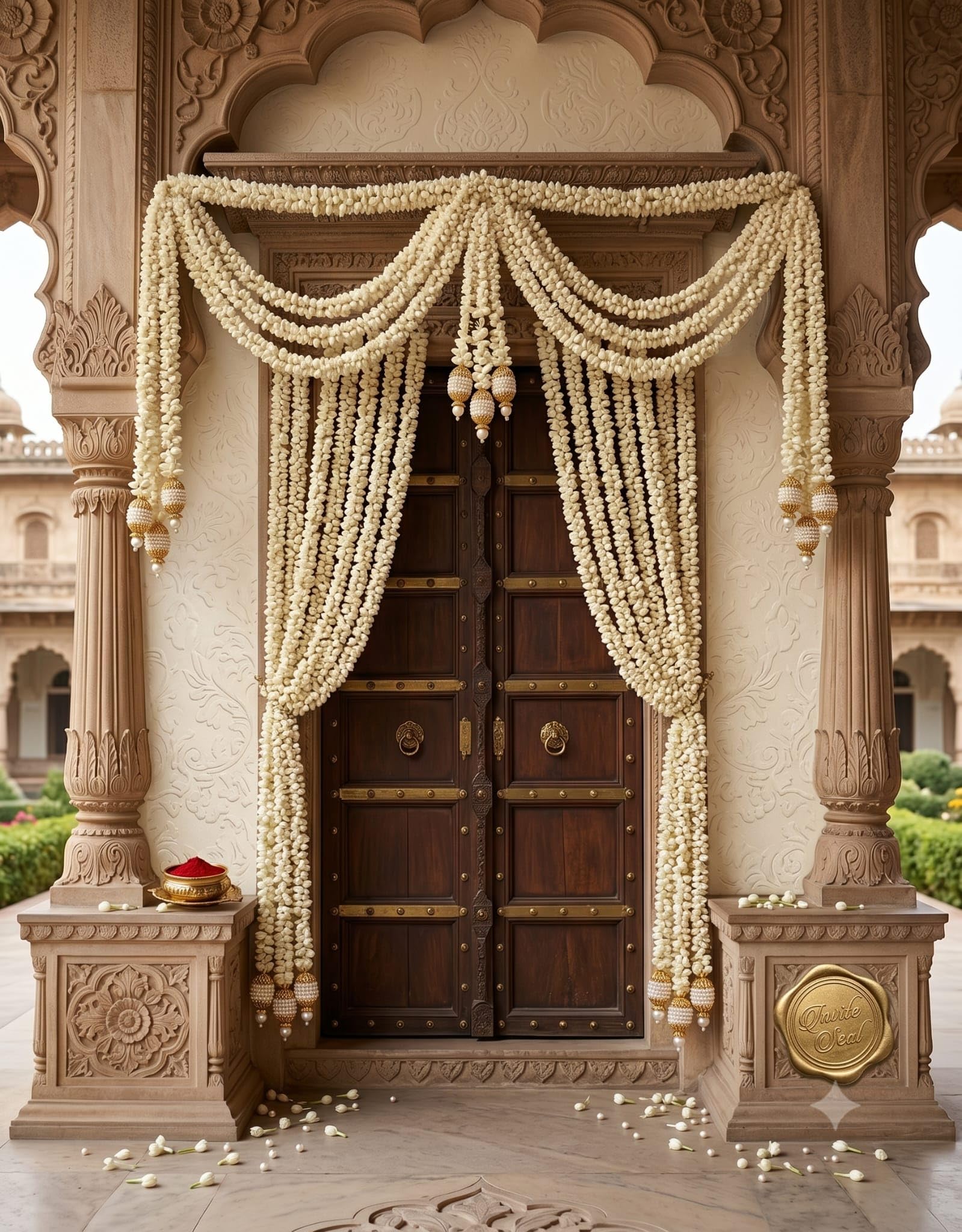 Paquete de 10 guirnaldas de jazmín Blanco Ligeramente perfumadas, Boda India, Fondo de Fiesta, Mehndi, Boda, mandap, Boda del Sur de la India