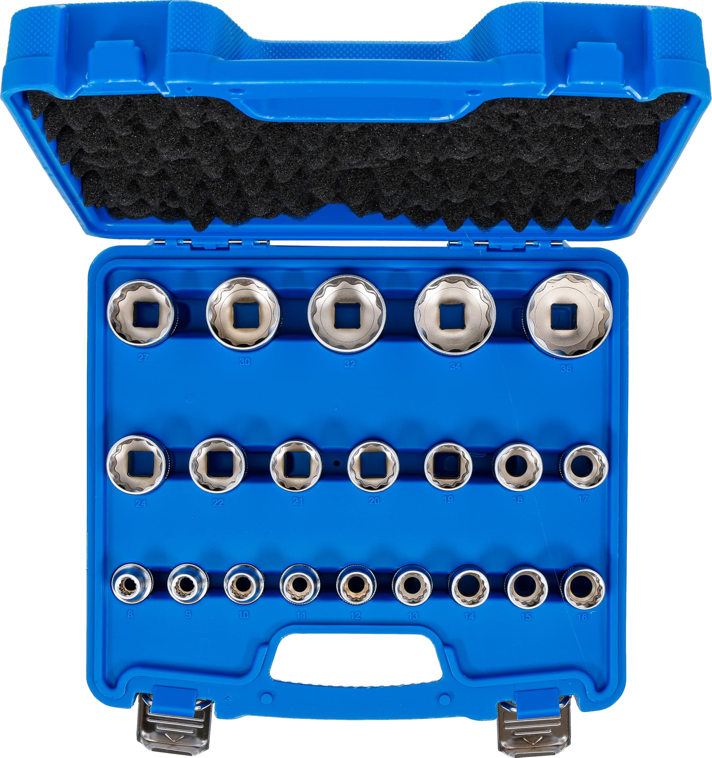 BGS 2267 | Serie di bussole, poligonali | 12,5 mm (1/2") | 8 - 36 mm | 21 pz.