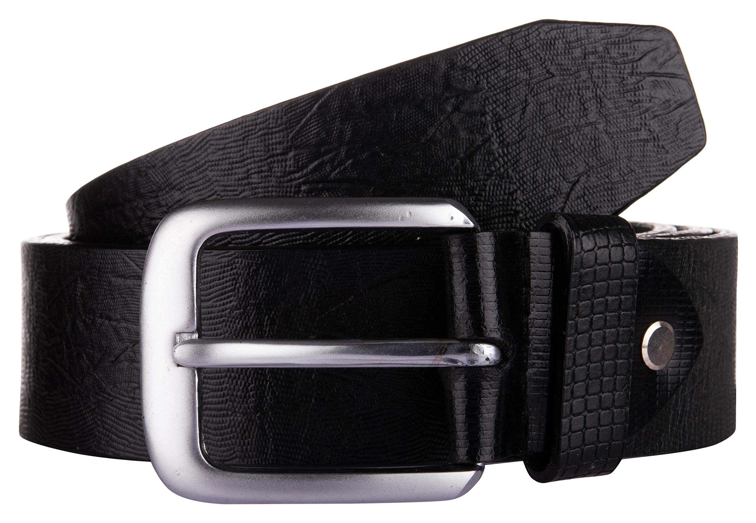 exotique Men's Black Formal Genuine Leather Belt(BM0062)-picture-46