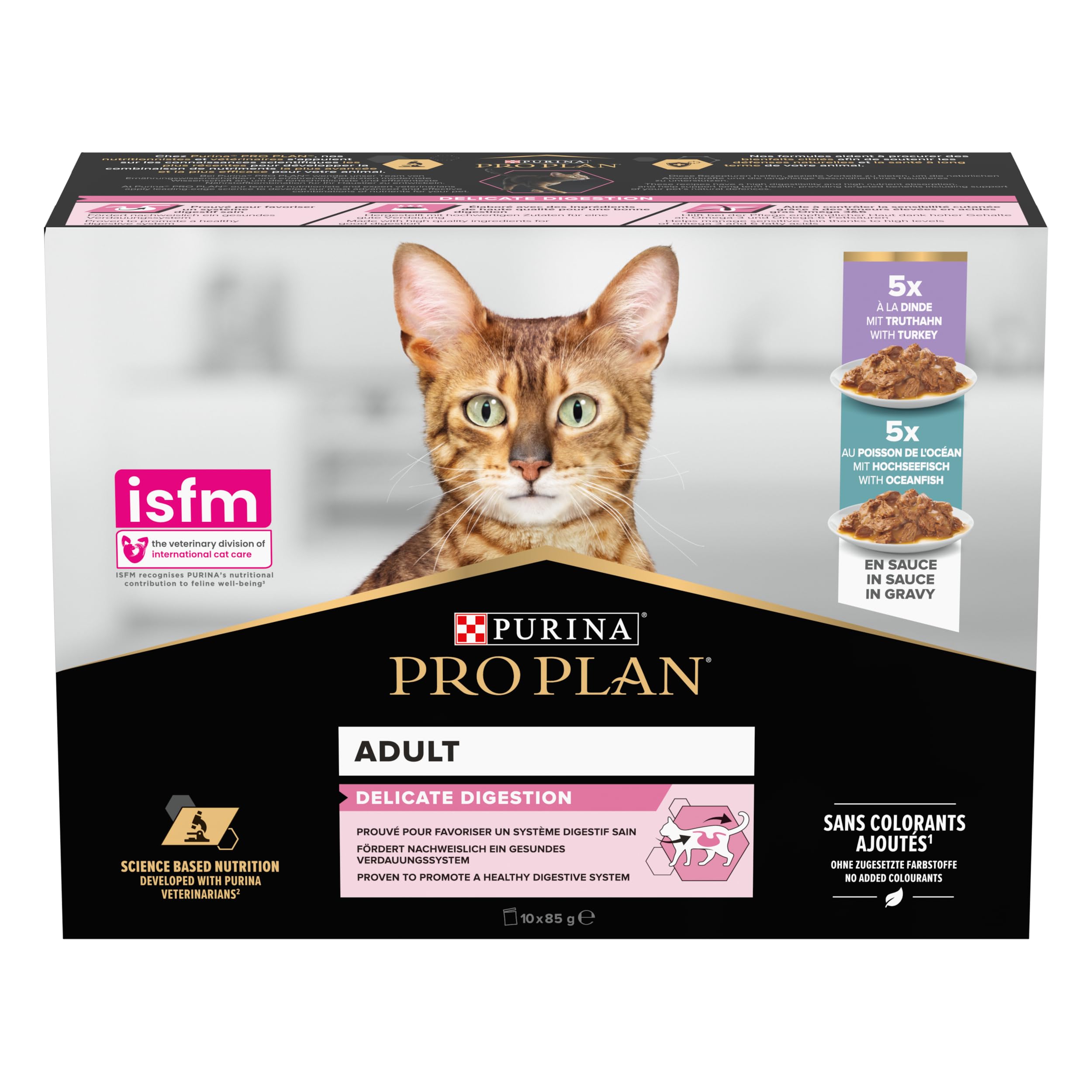 Pro Plan Adulte Delicate Digestion Dinde Poisson Sauce 10x85g