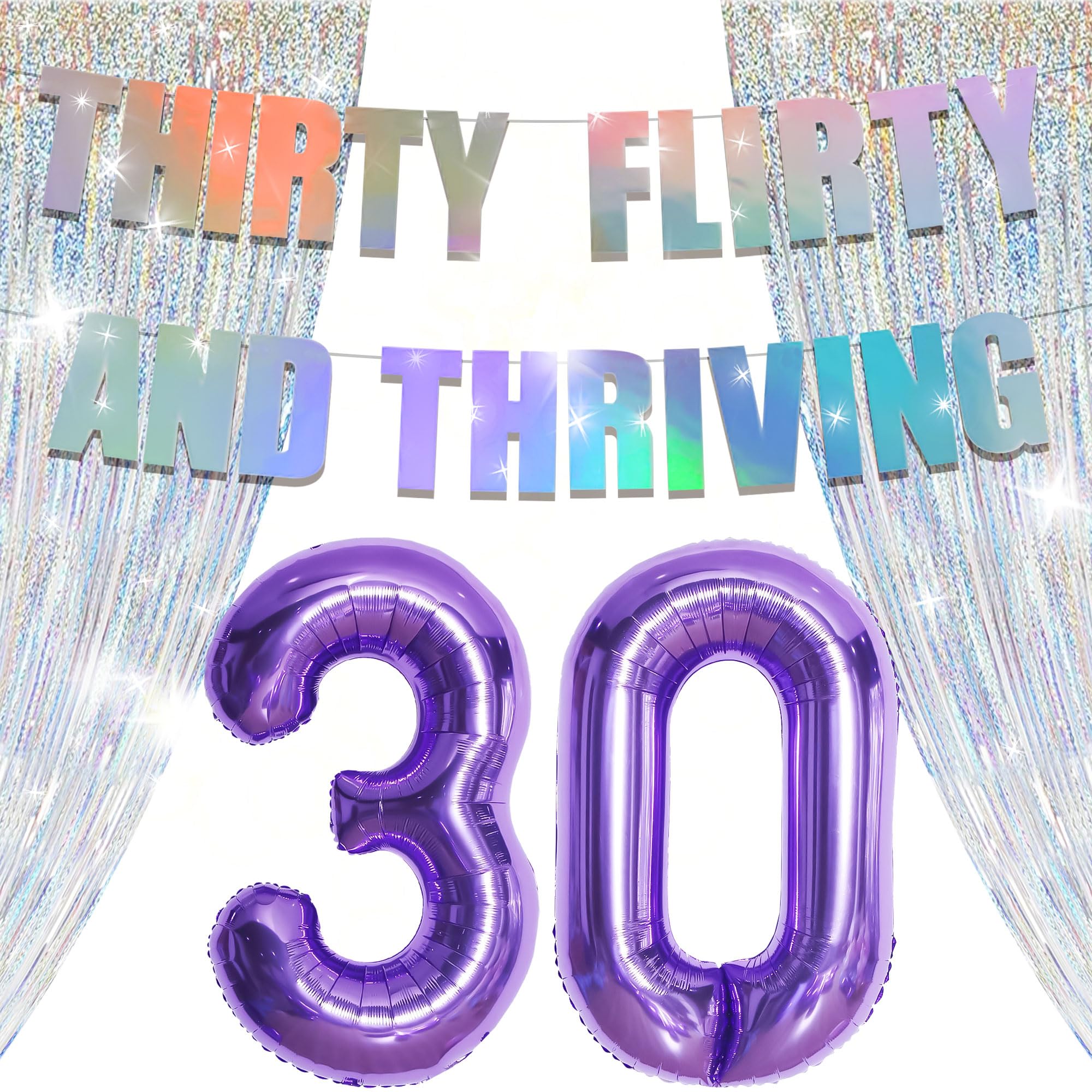 JeVenis 30 Flirty and Thriving Birthday Decoration 30th Balloon Garland Flirty Thirty Birthday Decors Dirty Thirty 30th Birthday Supplies