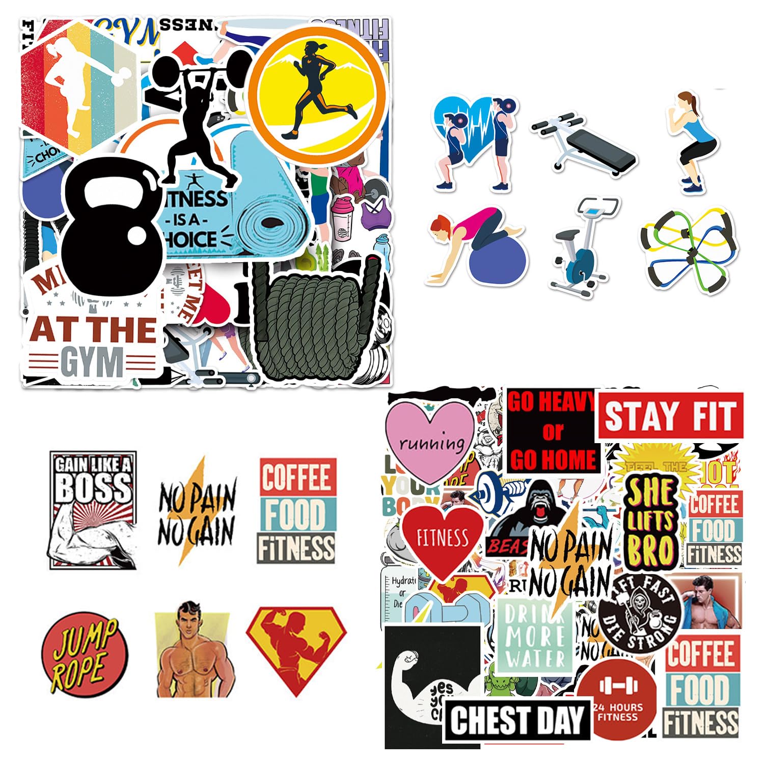 Tvsvkwe Color 150 Fitness Stickers, Waterproof Stickers, Creative Stickers, Can Decorate Computers, Suitcases, Scrapbooks.
