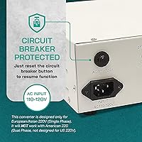 Vista 8 de LiteFuze LF 1500-watt Transformador Convertidor de Voltaje de Alta Resistencia con Tecnología de Detección de Vatios - Convertidor de 110/120V a