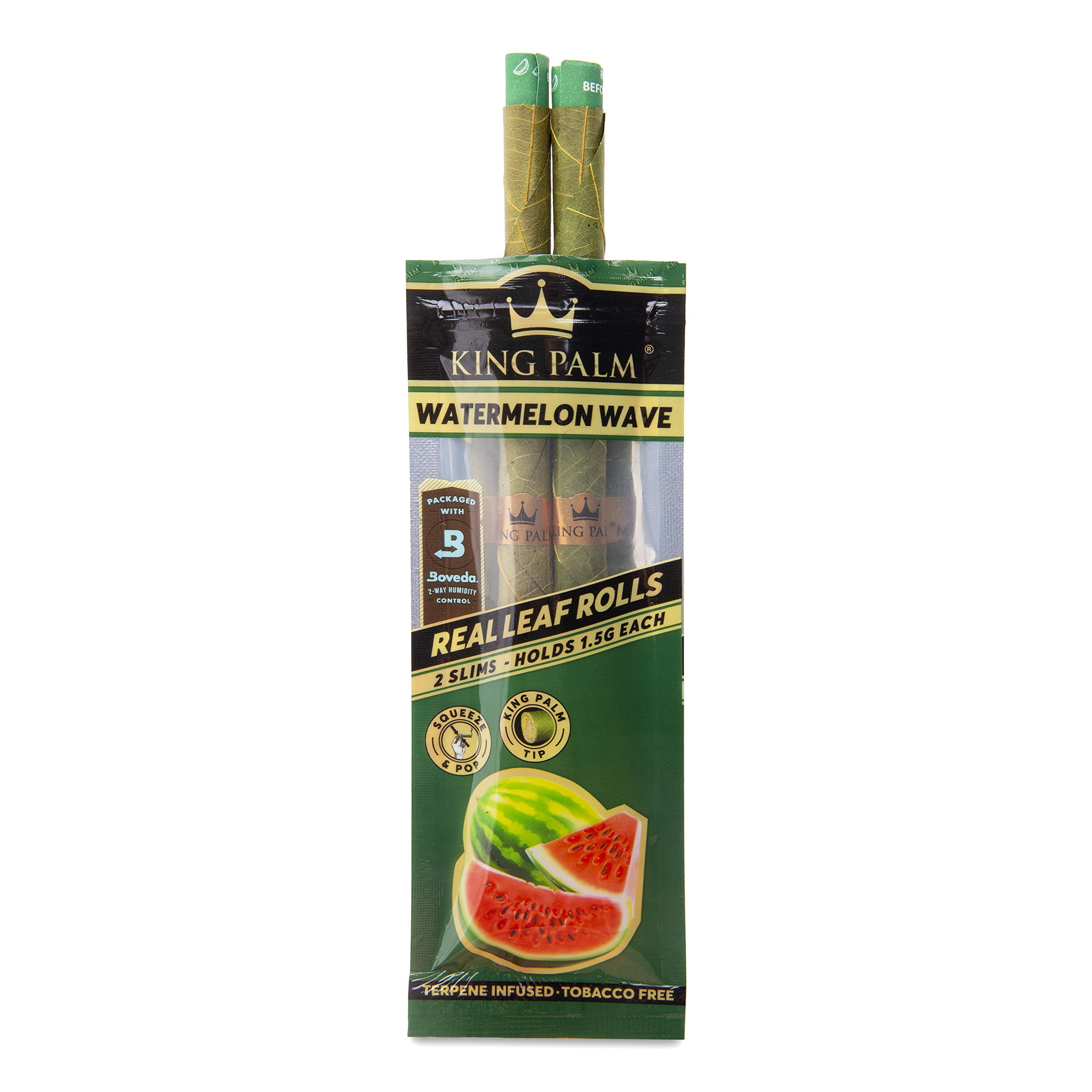 King Palm Flavors Slim Size Cones 1 Pack, 2 Rolls Terpene Infused