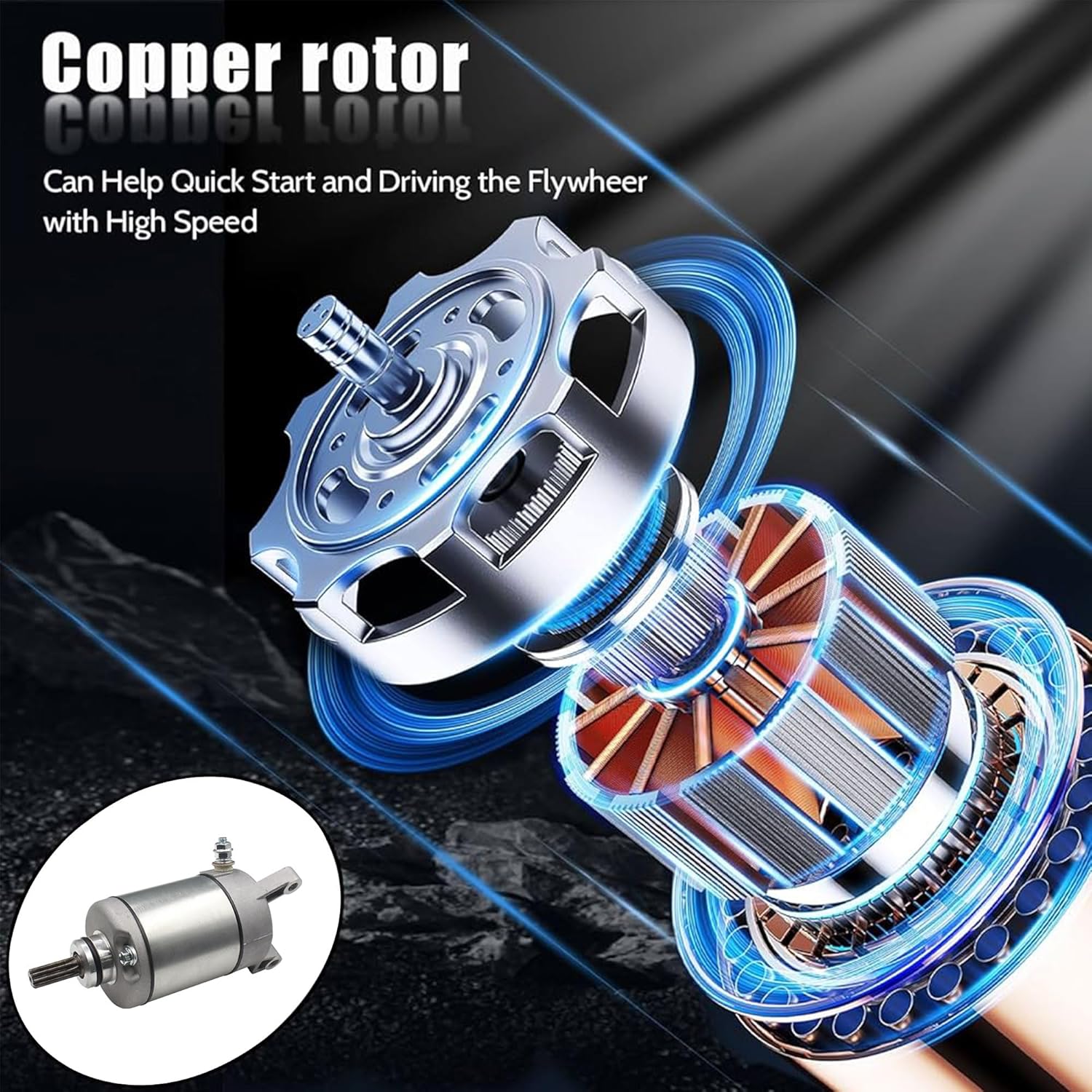 Starter Motor for Polaris ACE 150 500 570 15-19 / Ranger 500 530 570 14-23 / RZR 570 12-22 / Sportsman 450 570 14-23 / Ranger Crew 570 XP SP 14-25 Replaces OE# 4014909 4014290 26024610