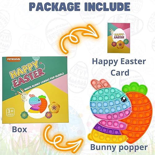 Miniatura 2 de Juguete sensorial para ansiedad de conejo de Pascua, juguete sensorial de burbujas para reventar burbujas, rompecabezas popper, regalos de Pascua