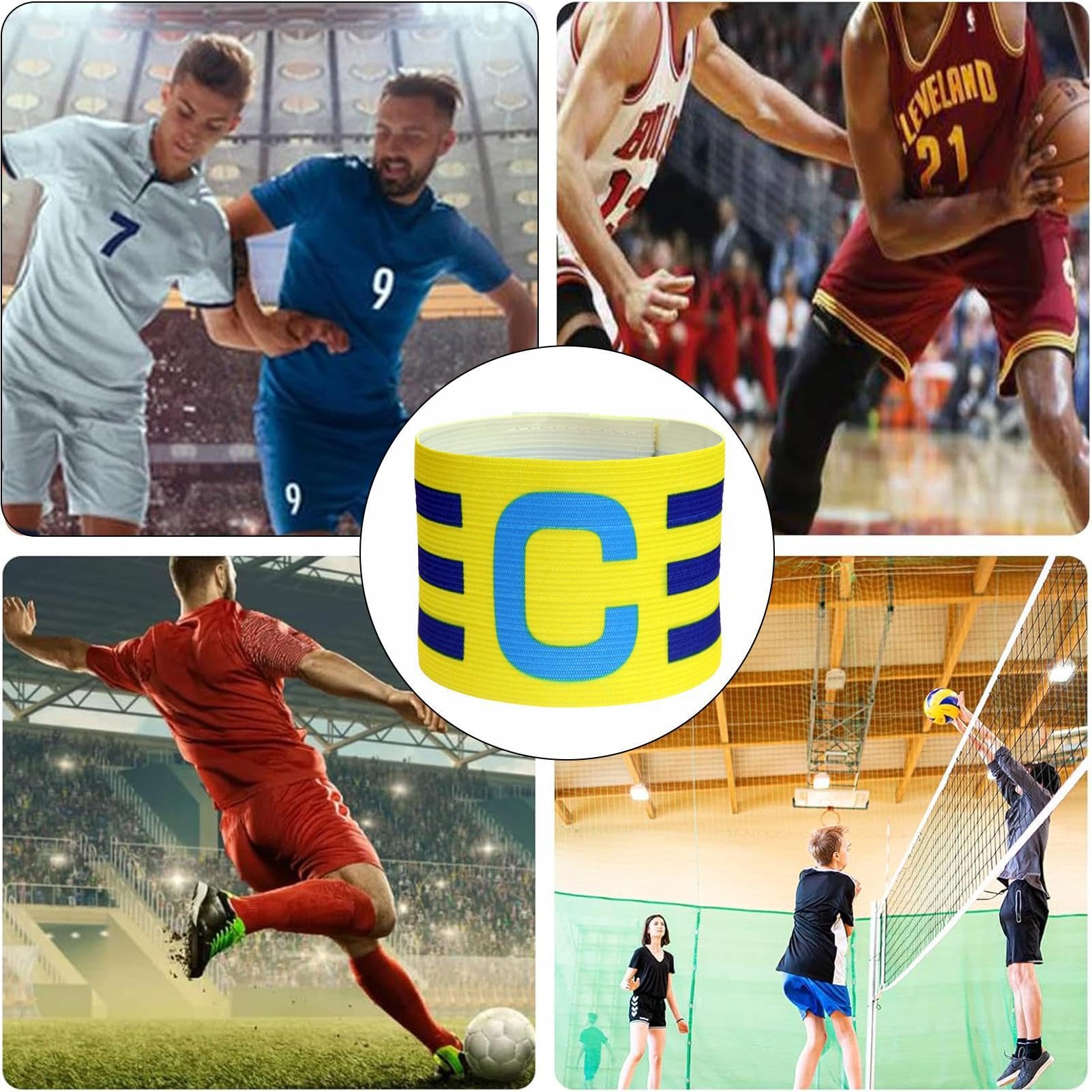 Fascia Da Capitano Per Calcio – Regolabile E Elastica Per Adulti E Ragazzi, Accessorio Per Squadre