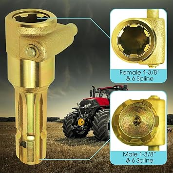 Universal PTO Extender Adapter 1 3/8in 6 Spline for Tractors Up to 70 HP