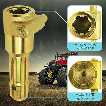 SustVita PTO Extender for Tractor, PTO Shaft Extension, 1 3 / 8in 6 Spline Adapter, Heavy - Duty PTO Adapter for Enhanced Performance
