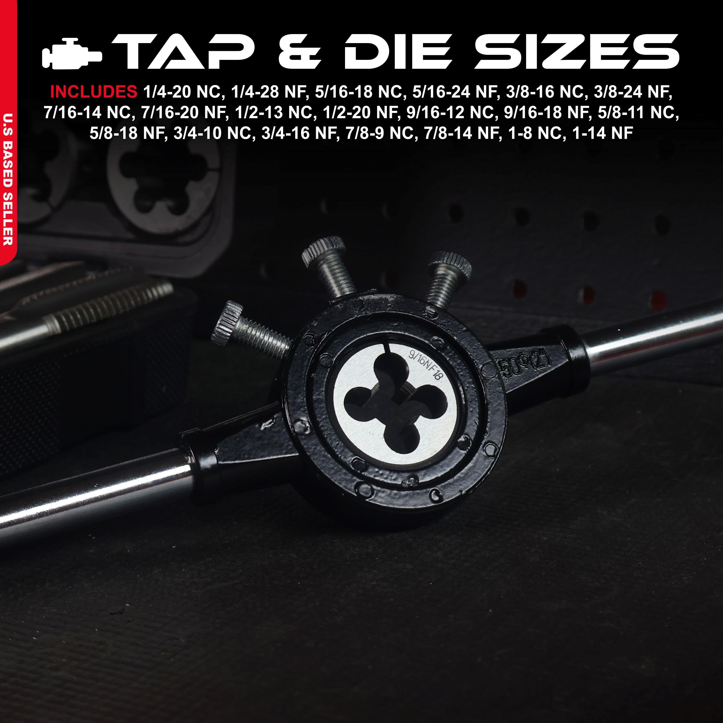 Snapklik.com : ABN Tap And Die Set Standard 1/4-20 To 1-14 NF