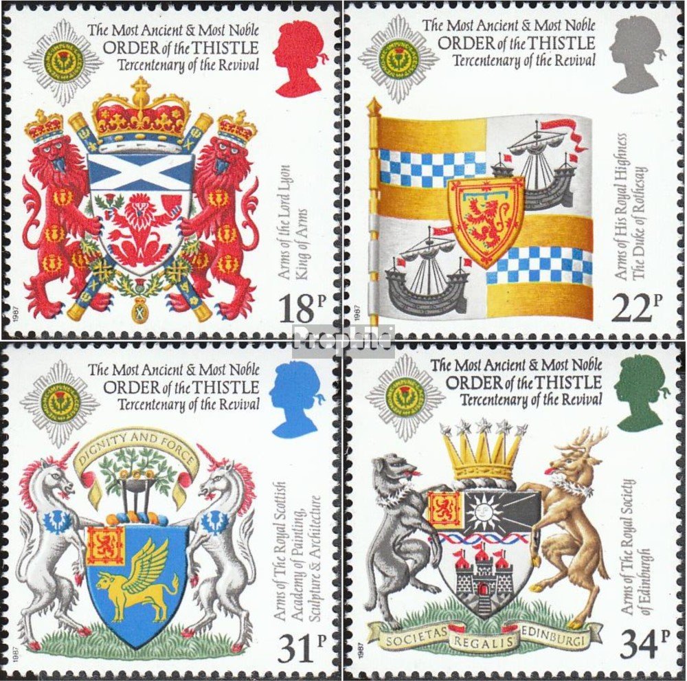 Prophila Collection United Kingdom 1113-1116 (complete.issue.) 1987 Scottish Heraldry (Stamps for collectors)