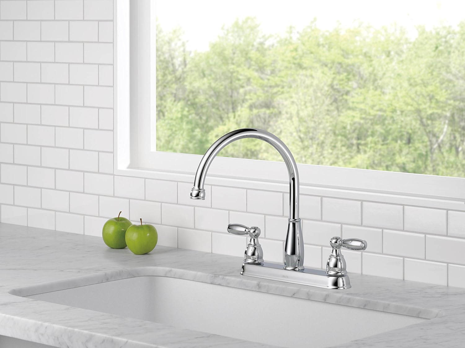 Delta Faucet 21987LF Two Handle Kitchen Faucet, Chrome