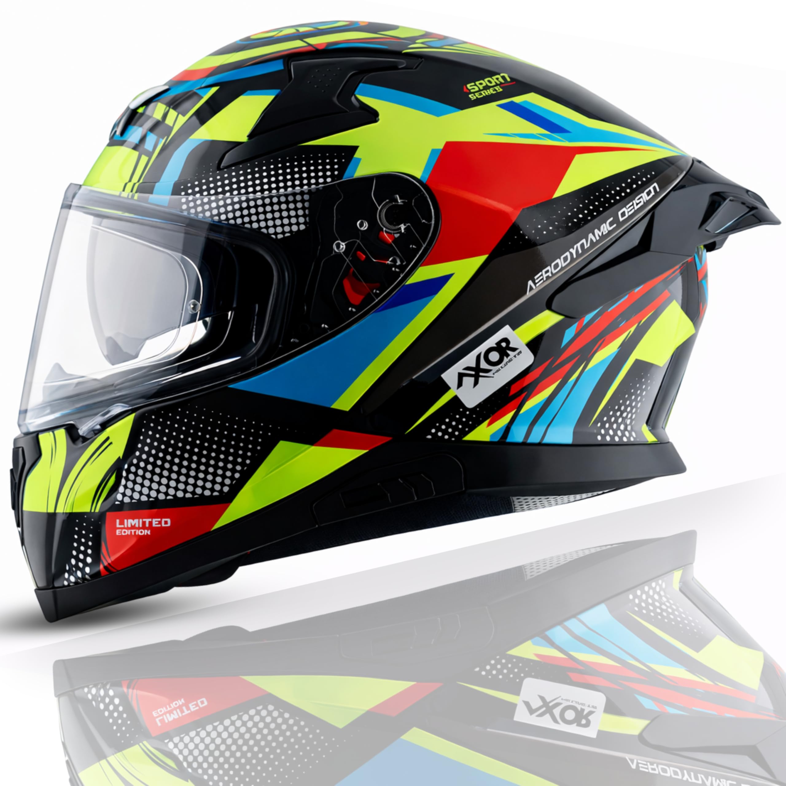 Axor Apex Vivid ISI ECE DOT Certified Full Face Dual Visor Helmet