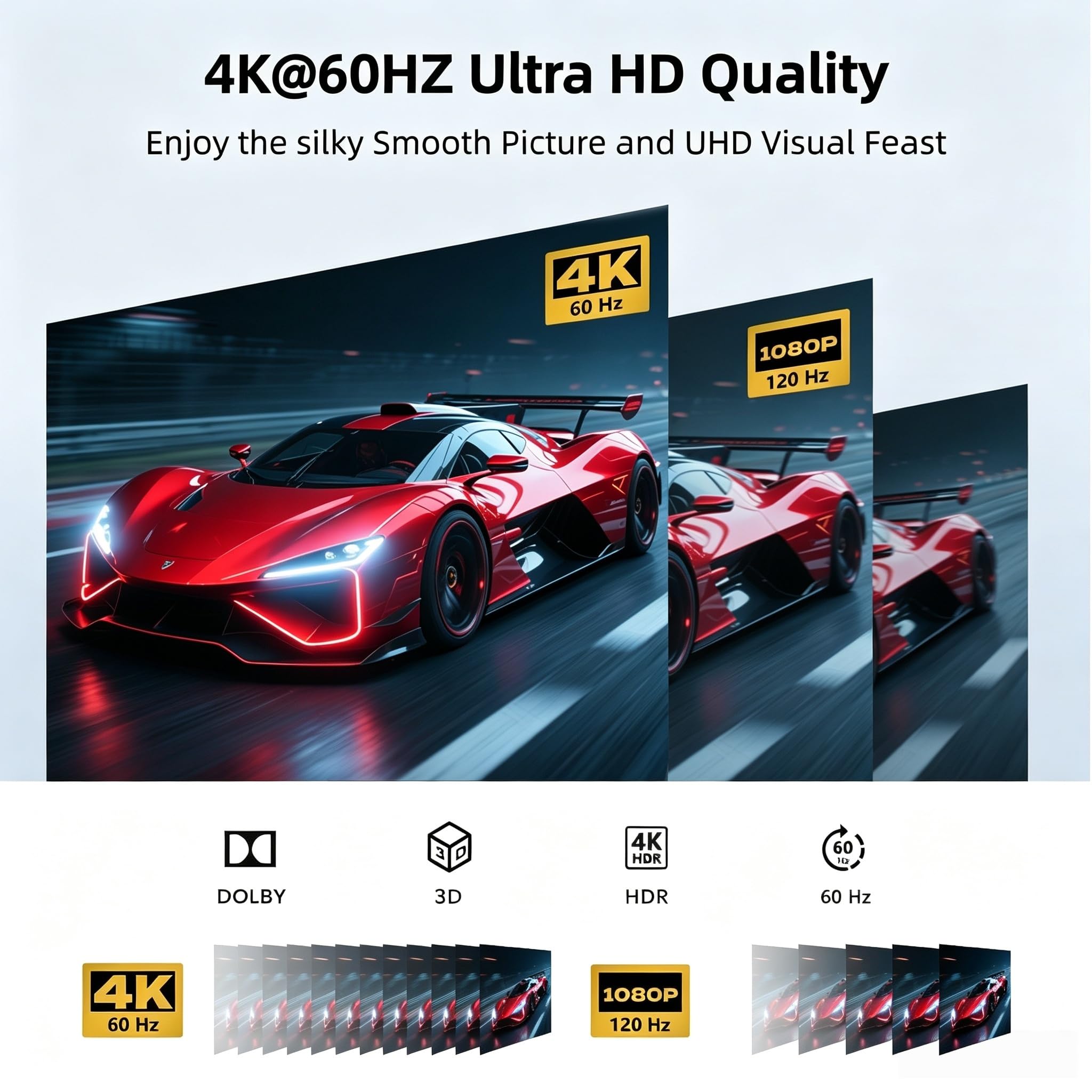 Splitter HDMI 1 in 2 Out, 4K @ 60Hz 1 x 2 HDMI Splitter supporta 3D e 1080P @ 60Hz, duplicate/mirroring da una sorgente a due display, splitter ultra HD ad alta velocità per PC, laptop, B0X, PS5, Roku