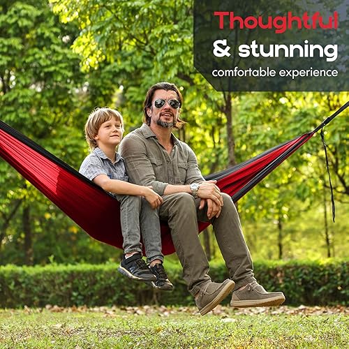 Miniatura 7 de Hamaca de camping mosquitera, hamacas portátiles dobles y individuales, hamacas con 2 correas para árboles, tienda de campaña para viajes, camping,
