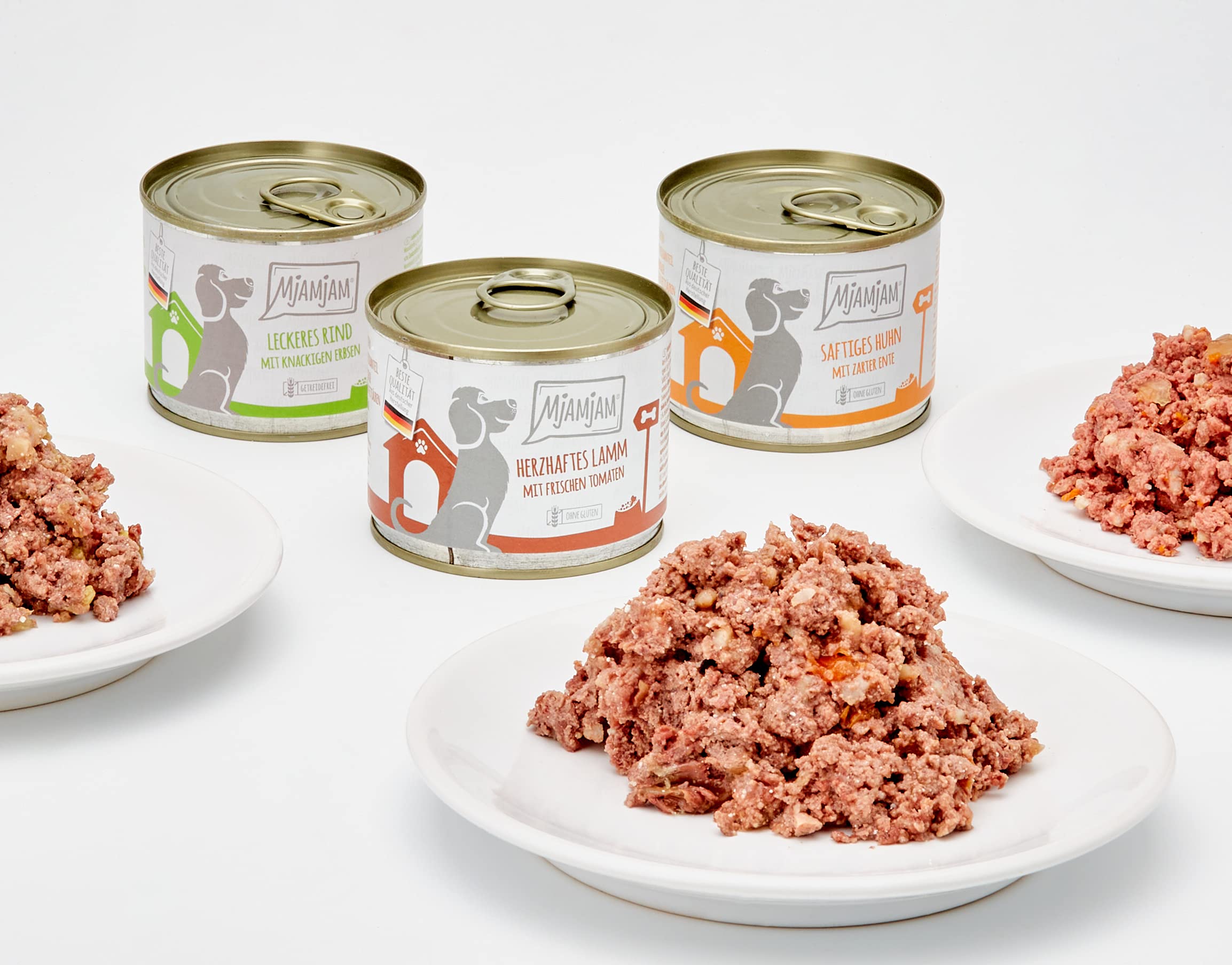 MjAMjAM cibo umido premium per cani confezione mista con pollo e anatra, manzo, tacchino, vitello, agnello (6 x 200 g)