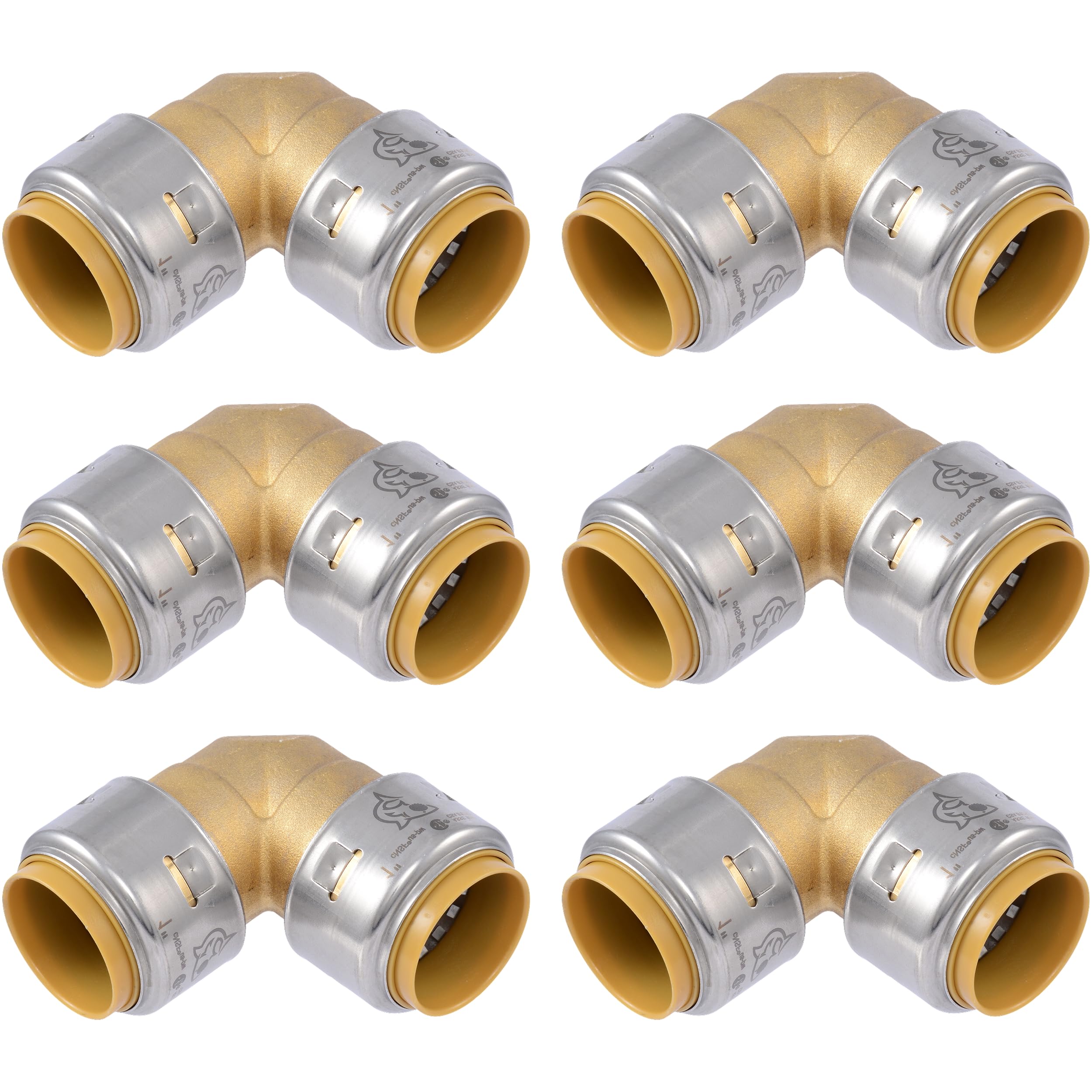 SharkBite 90 Degree Brass Elbow - Push to Connect -10 SharkBite 90 Degree Brass Elbow - Push to Connect -10