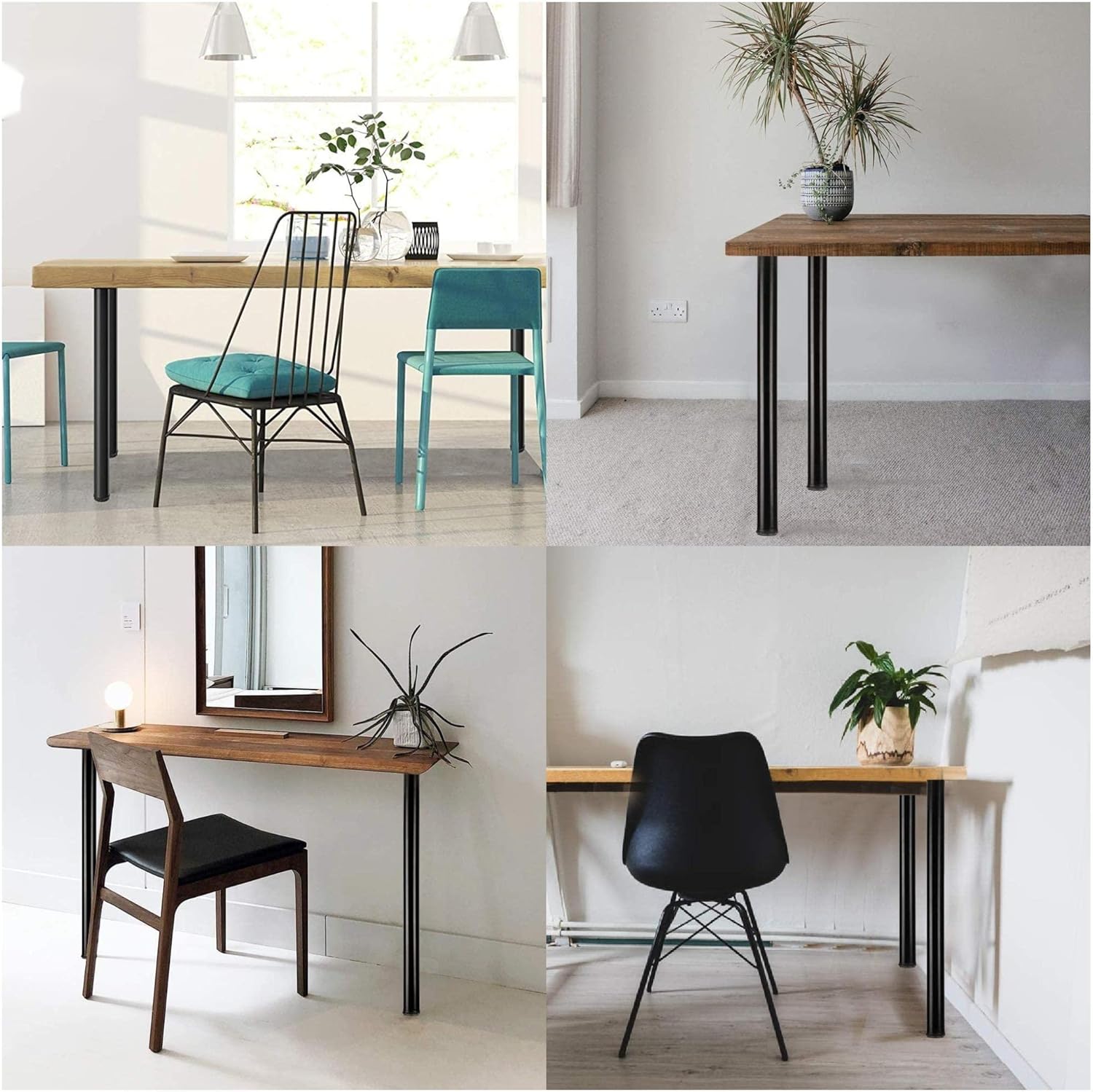 LCSDLHLSY 36Incn Table Legs,Metal Desk Lesg,DIY Coffee Desk, Dining Desk,Bar Support Feet，Side Table,Adjustable Round Furniture Legs Set of 4(Black).