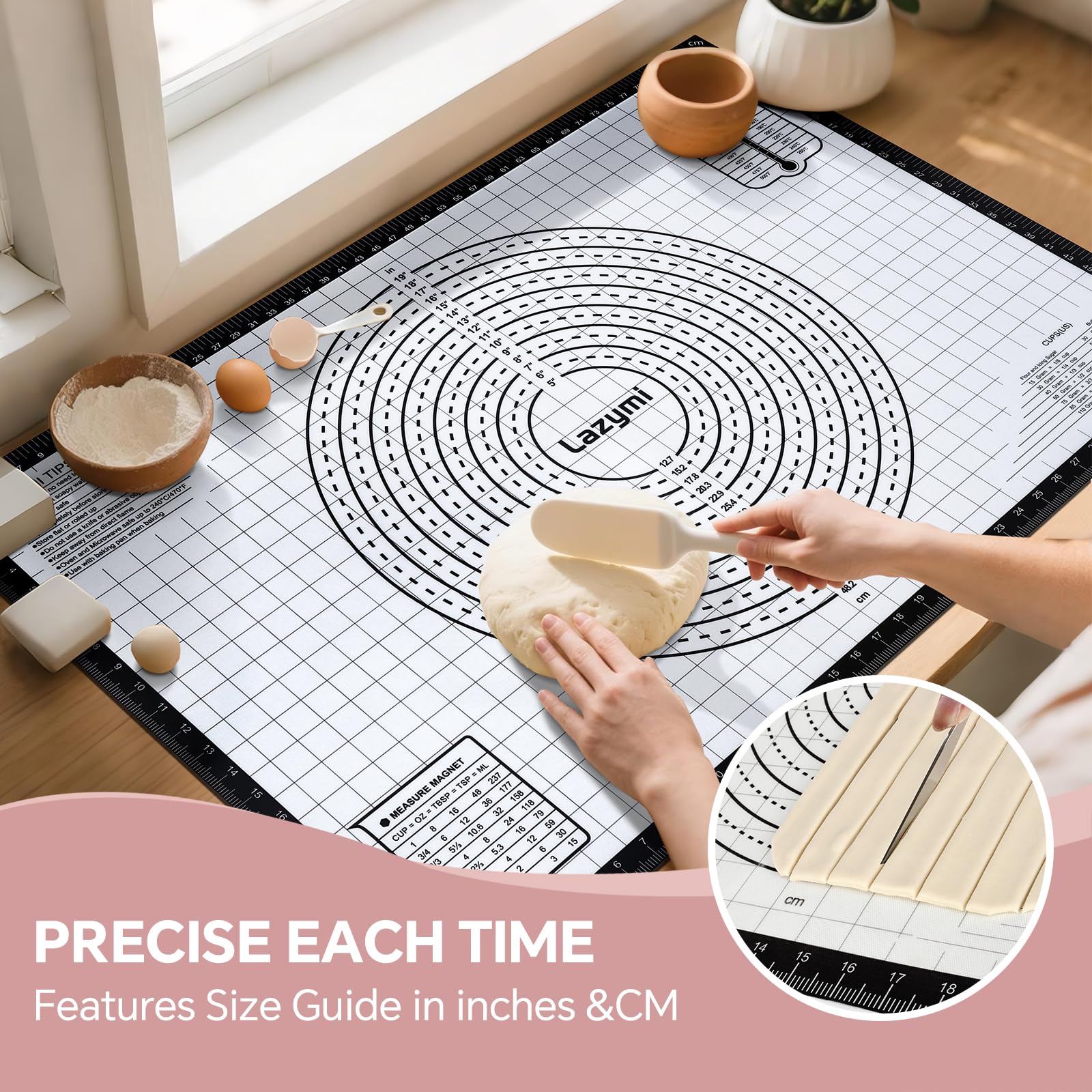Grand Tapis Silicone Patisserie 91 x 61 cm Antidérapant Antihafte Tapis de Cuisson Four Noir