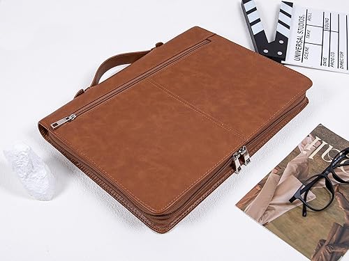 Miniatura 9 de Portafolio de cuero vegano personalizado para hombres, cartera de cuero personalizada para mujeres, carpeta de cartera, organizador de documentos de